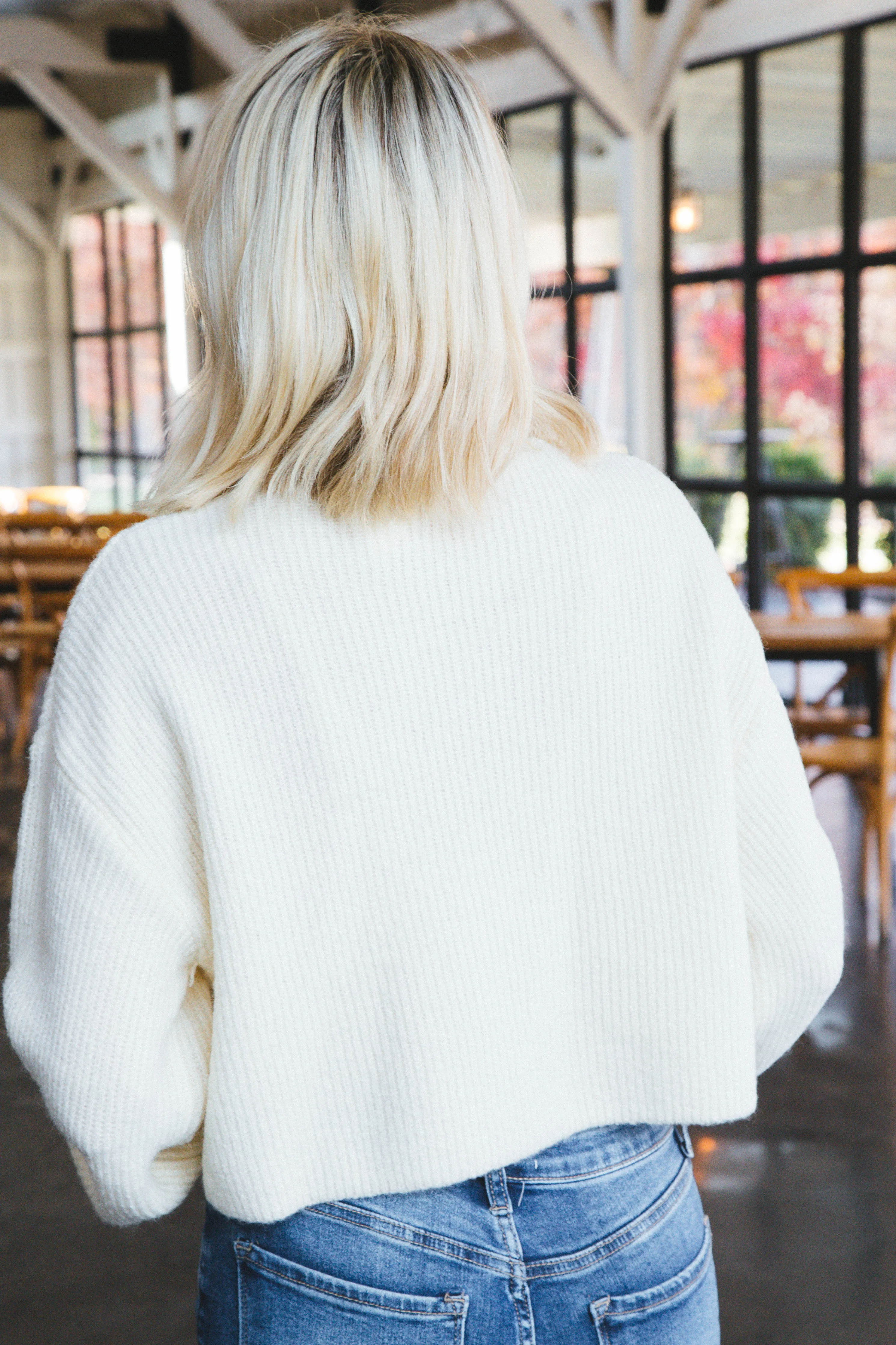 Layla Cropped Turtleneck, Cream sold by North & Main Clothing Company product image thumbnail 5