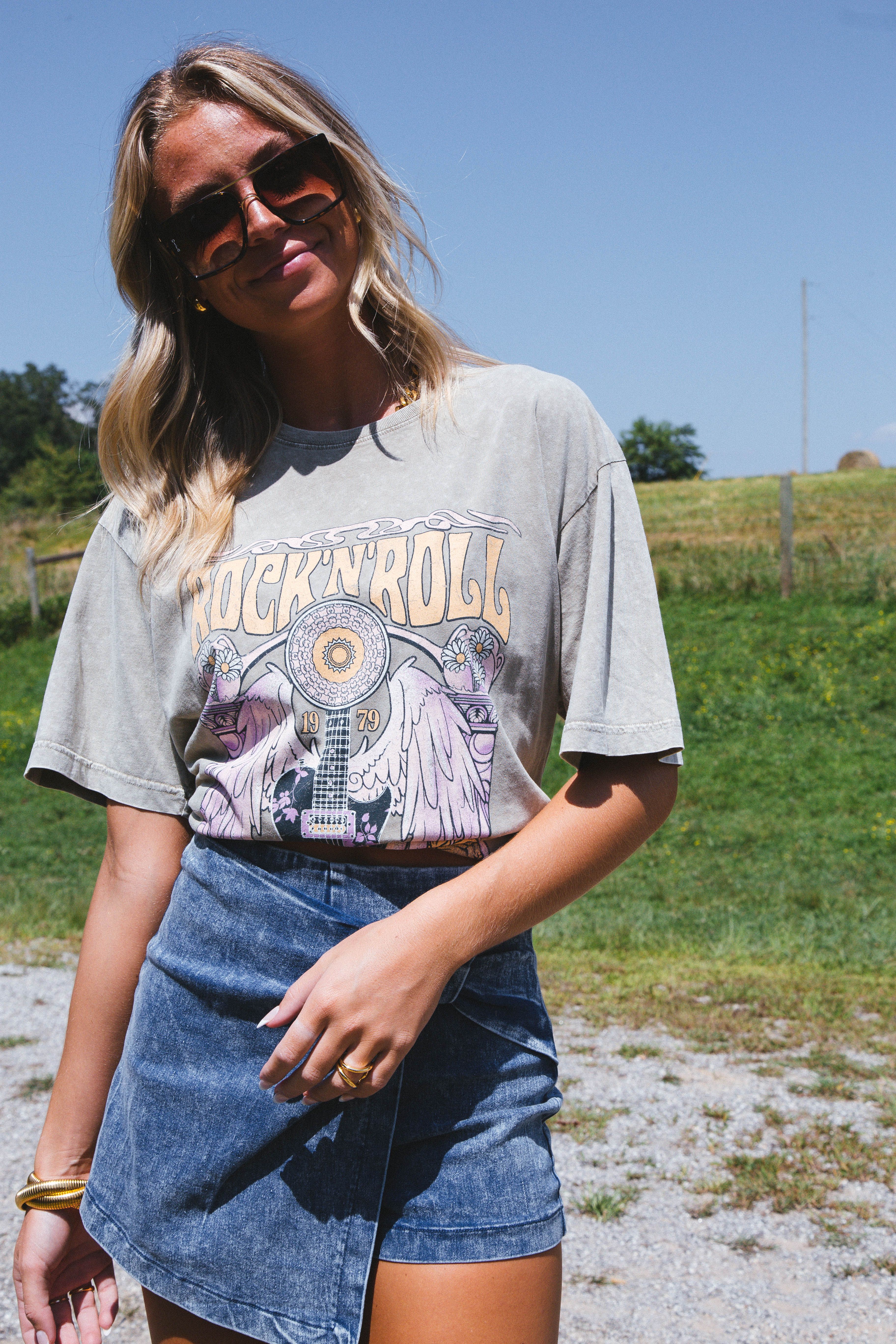 Rock N Roll World Tour Tee, Mocha | Extended Sizes sold by North & Main Clothing Company product image thumbnail 3