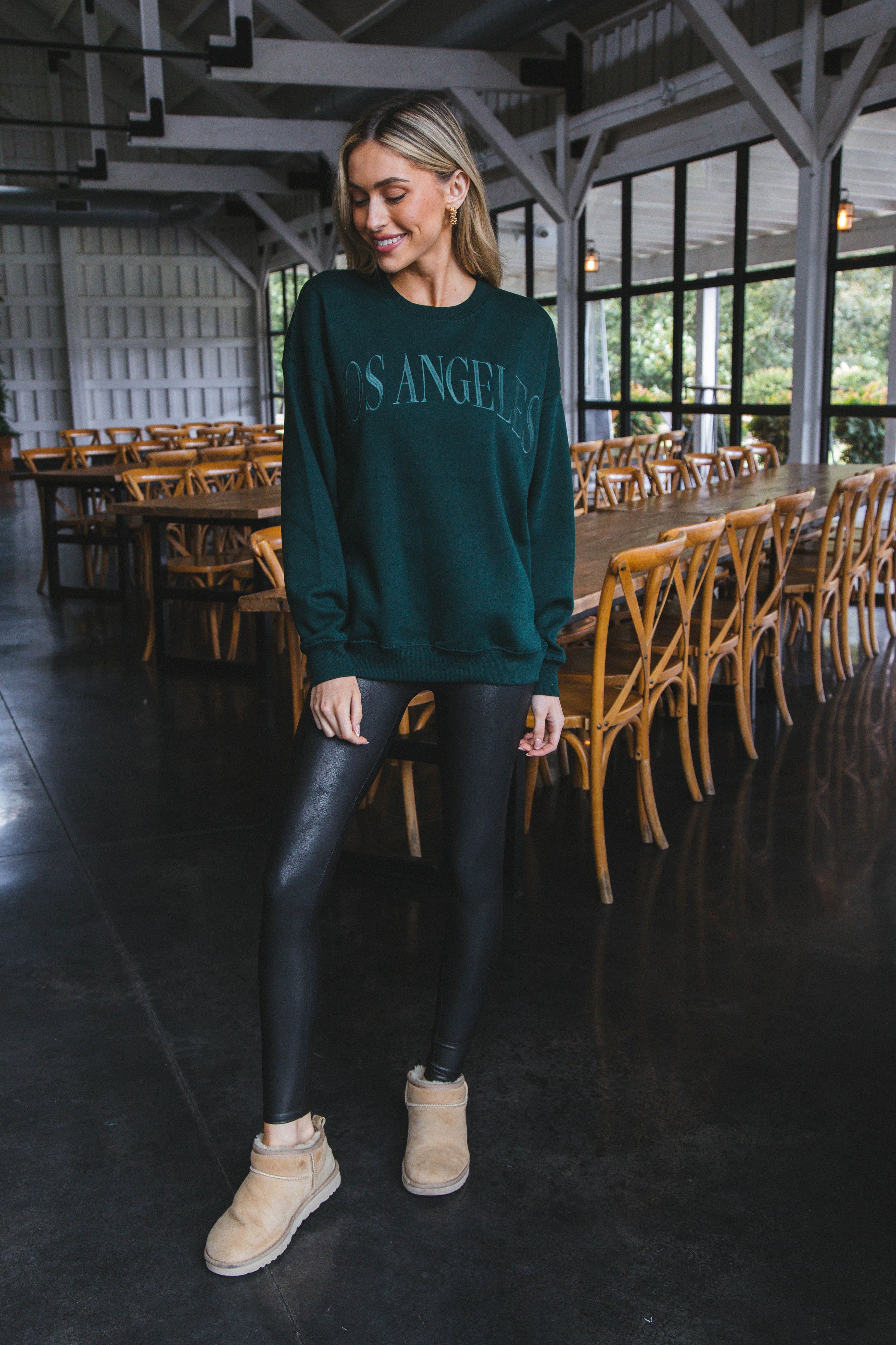 Los Angeles Embroidered Sweatshirt, Hunter Green sold by North & Main Clothing Company product image thumbnail 5