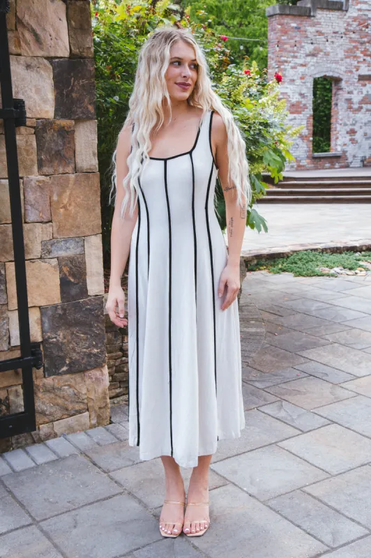 Remi Linen Midi Dress, Natural sold by North & Main Clothing Company