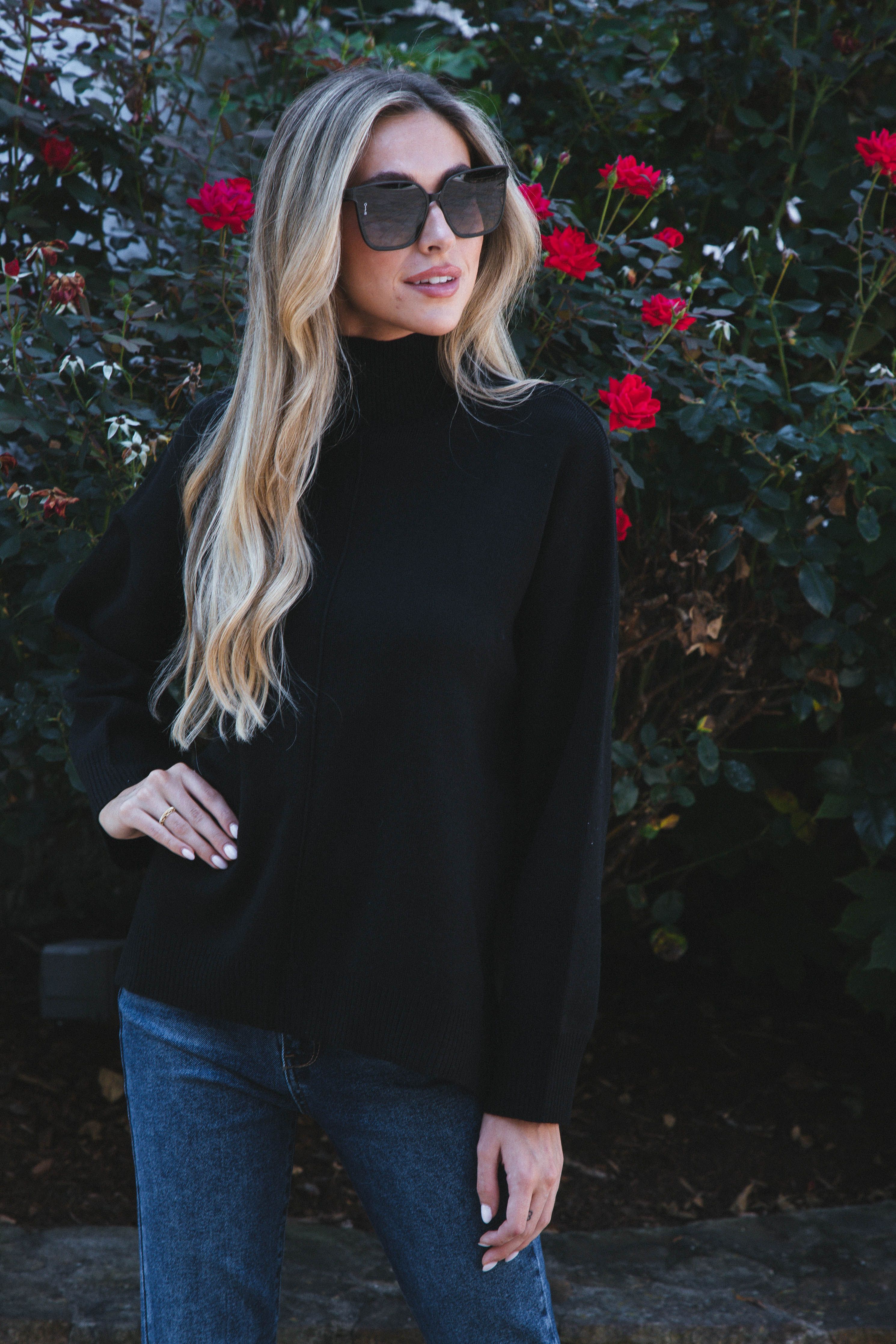 Cora Mock Neck Knit Sweater, Black sold by North & Main Clothing Company product image thumbnail 2