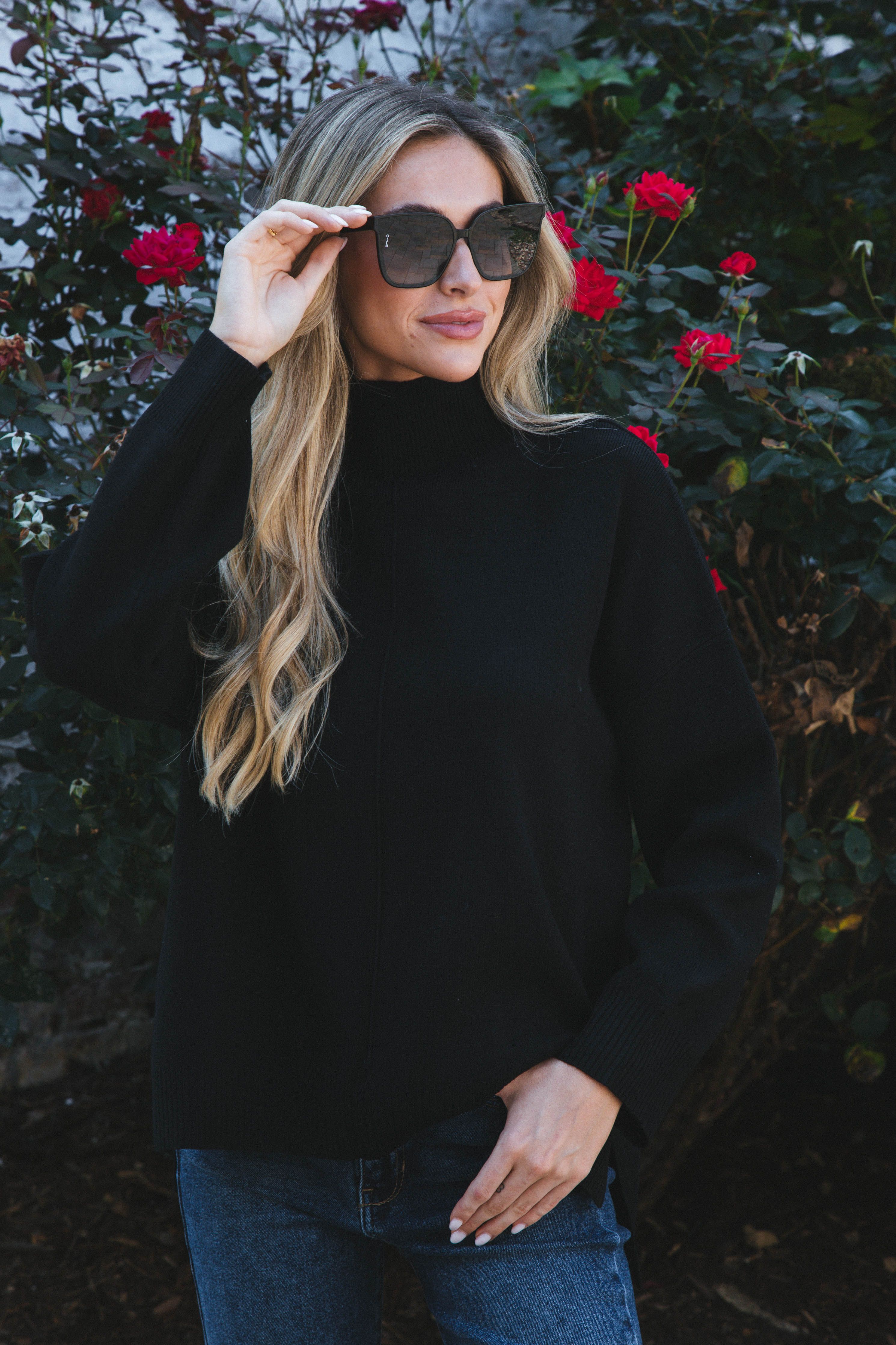 Cora Mock Neck Knit Sweater, Black sold by North & Main Clothing Company product image thumbnail 3
