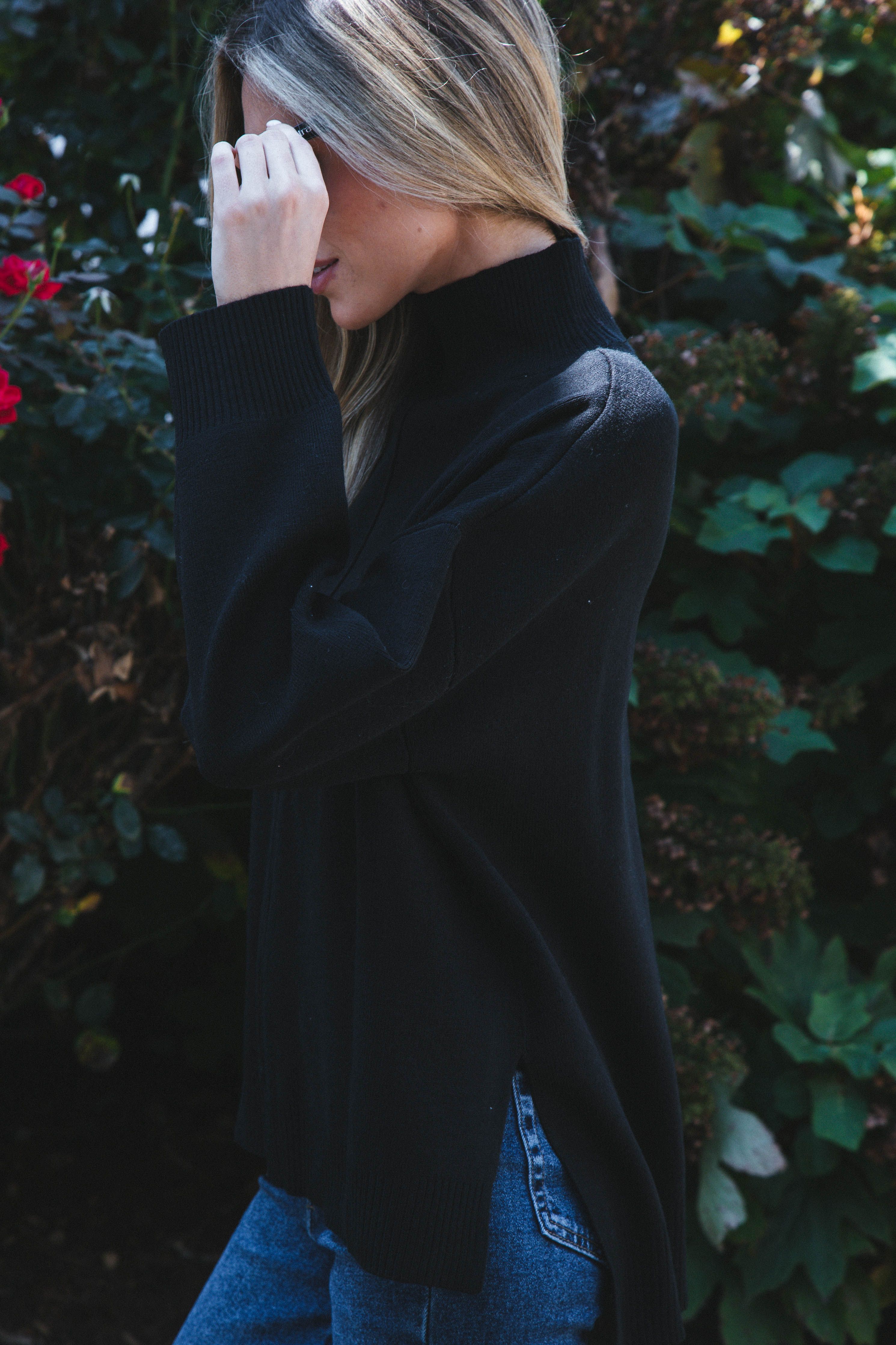 Cora Mock Neck Knit Sweater, Black sold by North & Main Clothing Company product image thumbnail 5