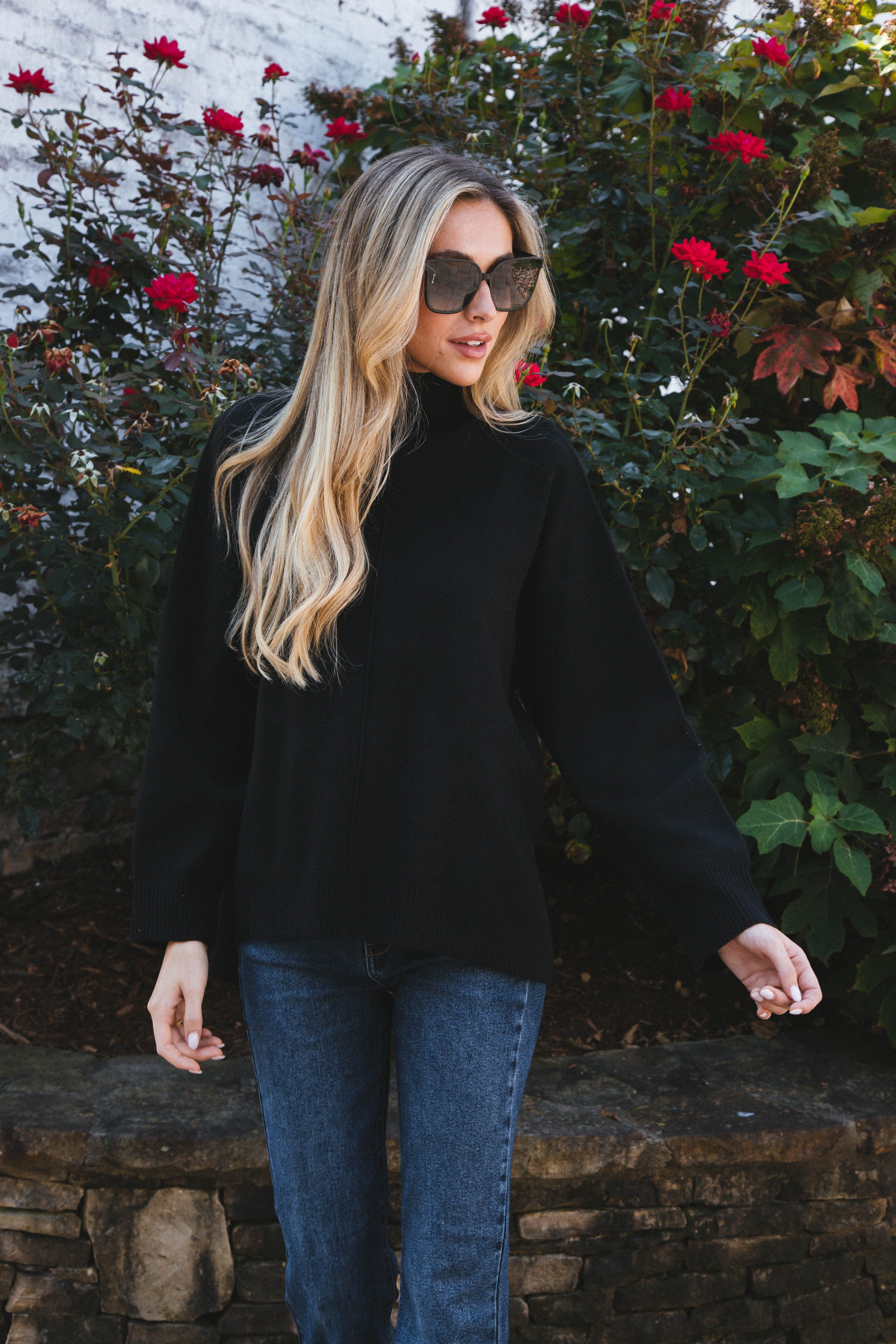 Cora Mock Neck Knit Sweater, Black sold by North & Main Clothing Company product image thumbnail 4