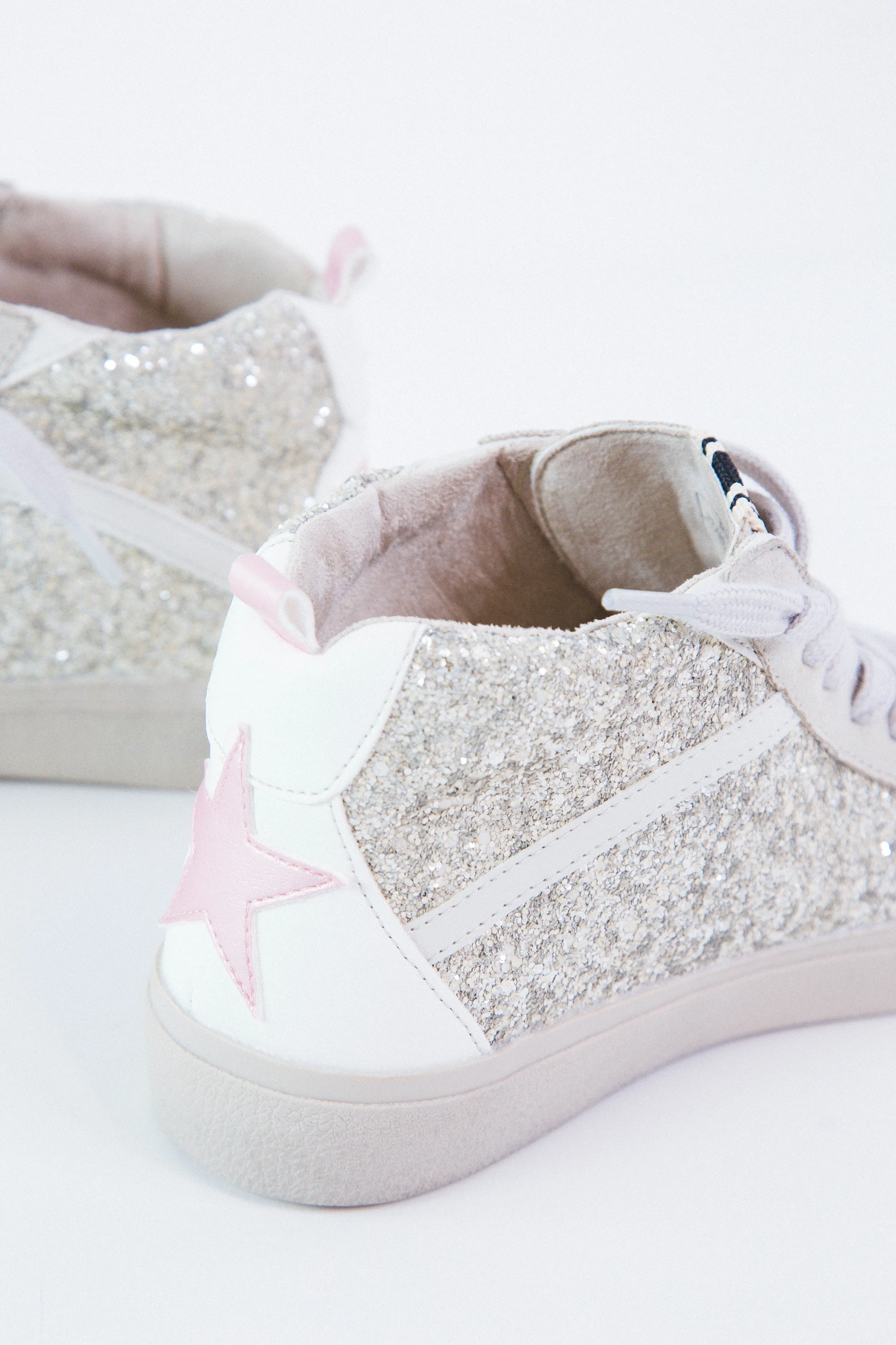 Riley Mid Top Sneaker, Pearl Glitter | ShuShop sold by North & Main Clothing Company product image thumbnail 2
