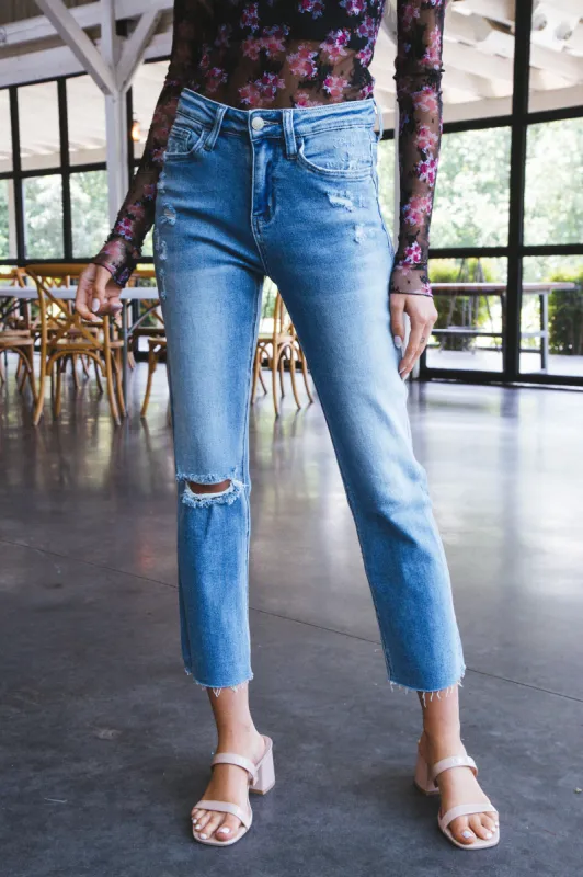 Leah High Rise Slim Straight Jeans, Bliss sold by North & Main Clothing Company