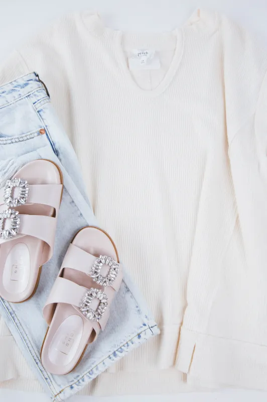 Adele Raw Edge Top, Cream | Plus Size sold by North & Main Clothing Company