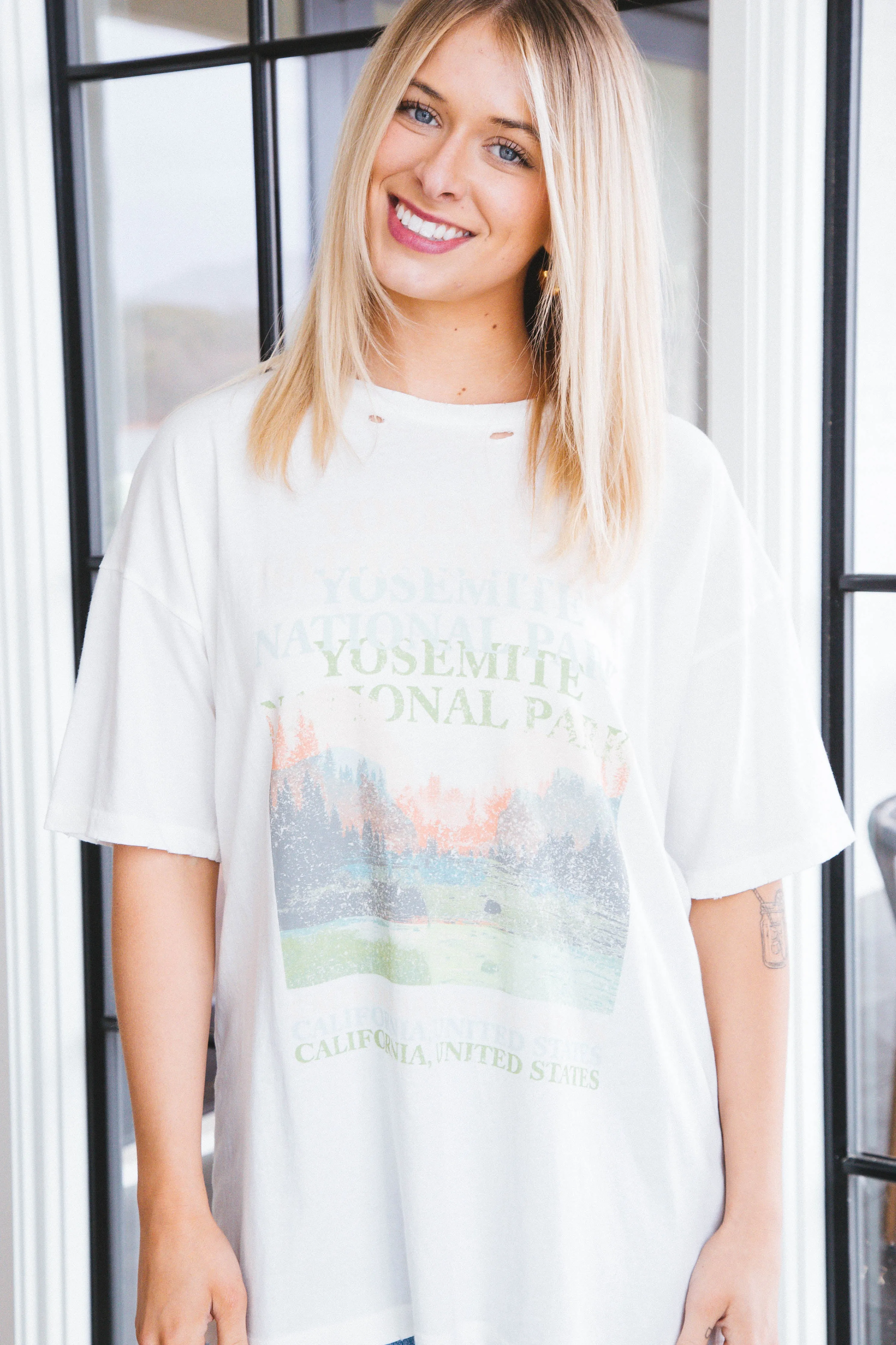 Yosemite Distressed Tee, Ivory sold by North & Main Clothing Company product image thumbnail 4