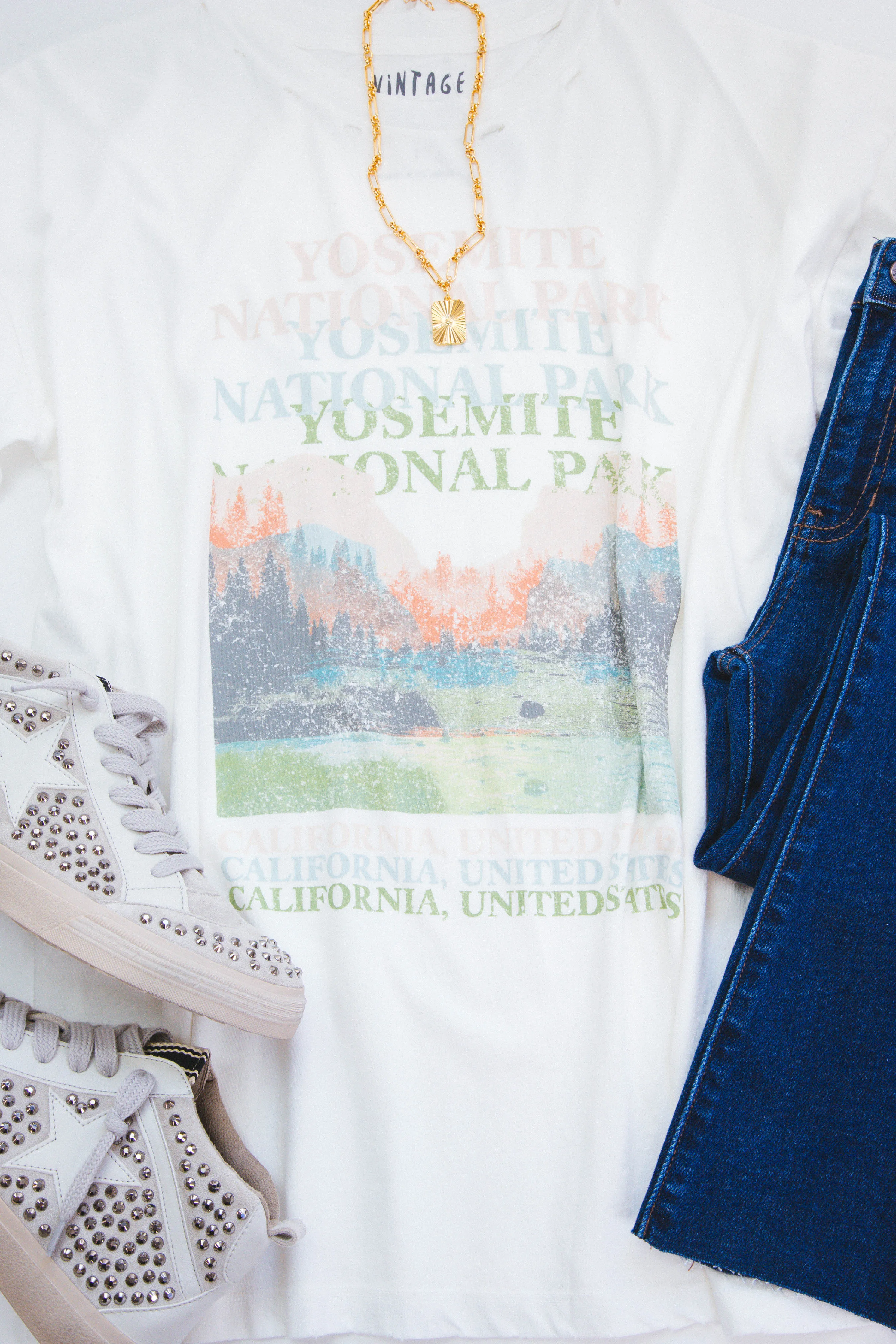 Yosemite Distressed Tee, Ivory sold by North & Main Clothing Company product image thumbnail 2