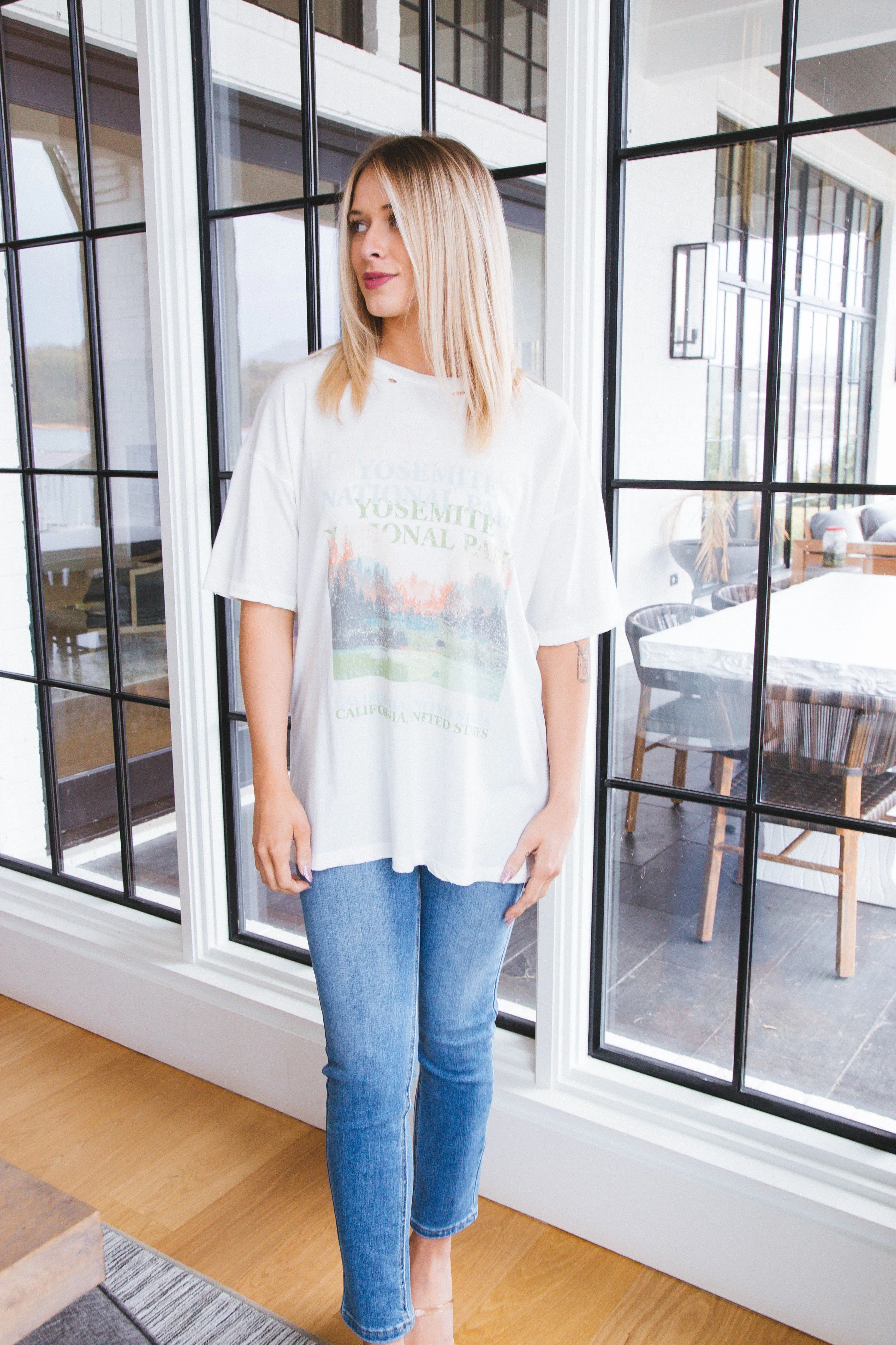 Yosemite Distressed Tee, Ivory sold by North & Main Clothing Company product image thumbnail 3