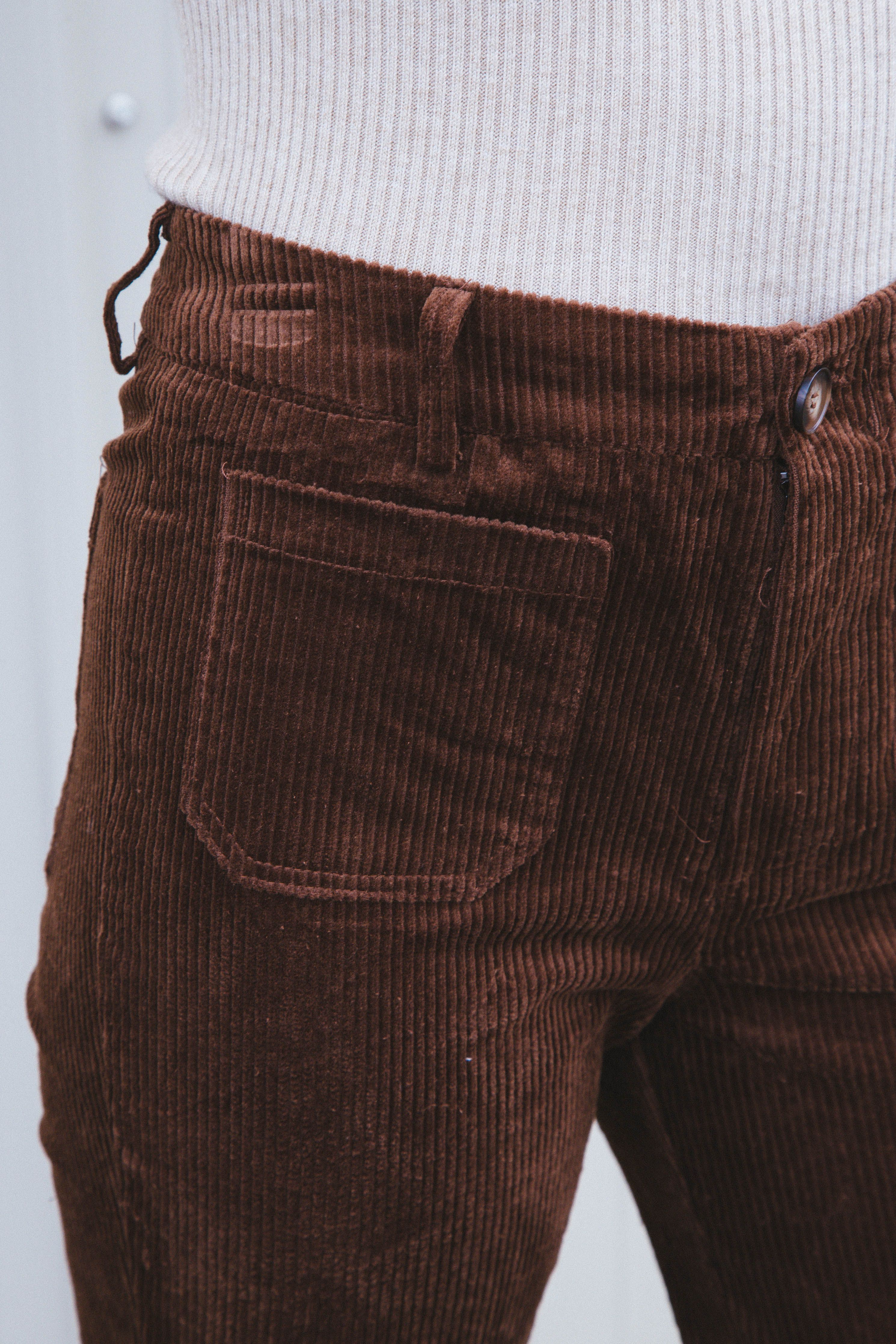 Lennox Wide Leg Corduroy Pants, Brown sold by North & Main Clothing Company product image thumbnail 2