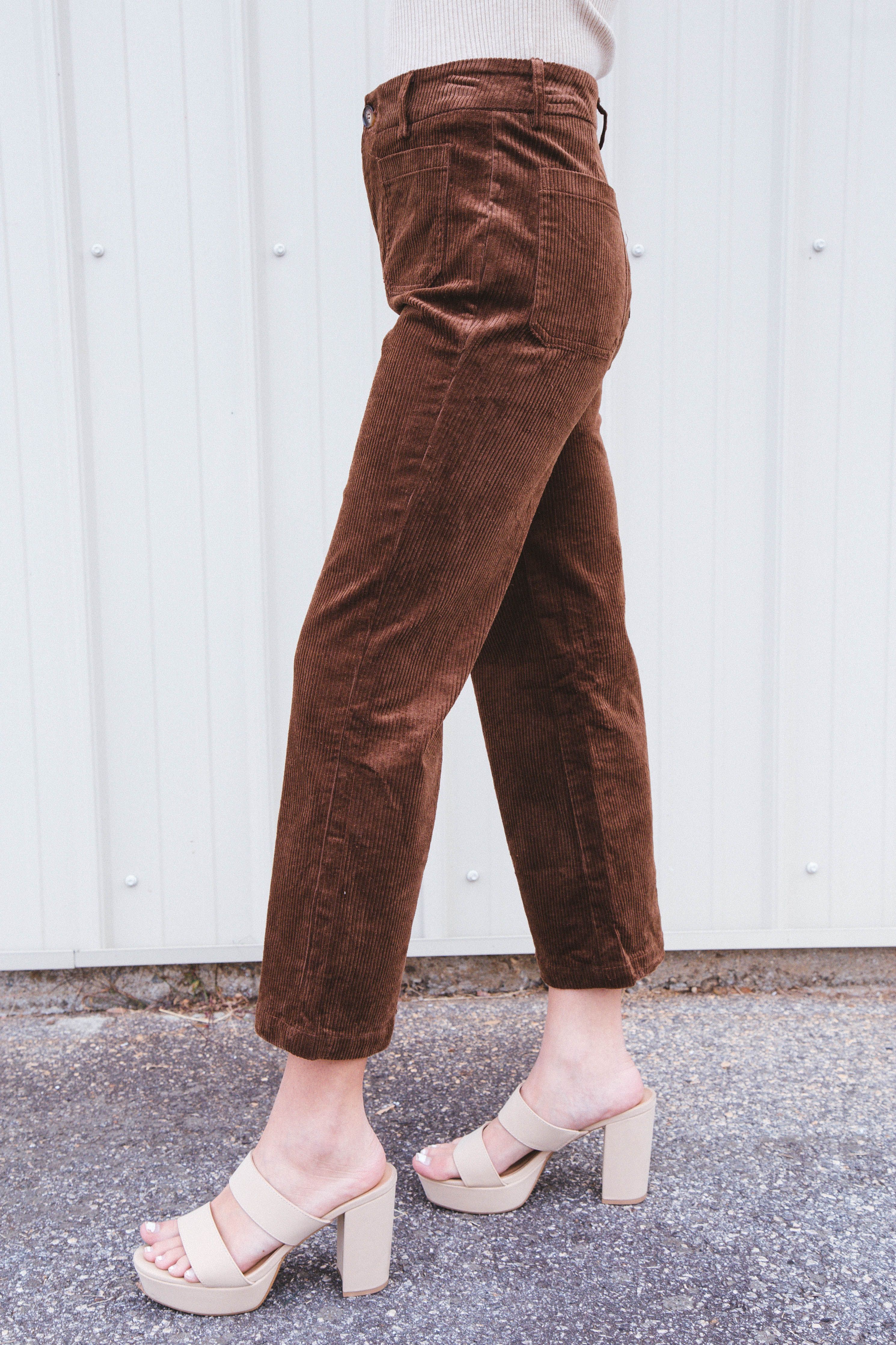 Lennox Wide Leg Corduroy Pants, Brown sold by North & Main Clothing Company product image thumbnail 3