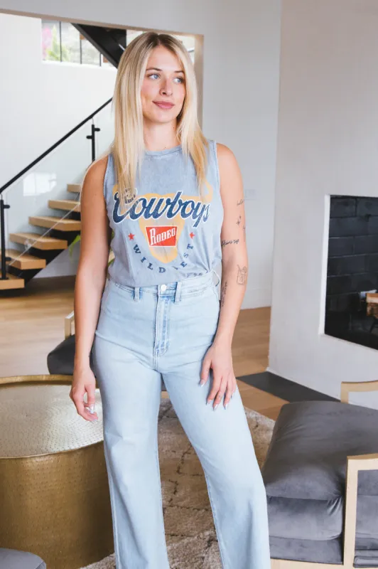 Cowboys Rodeo Graphic Tank, Vintage Blue sold by North & Main Clothing Company