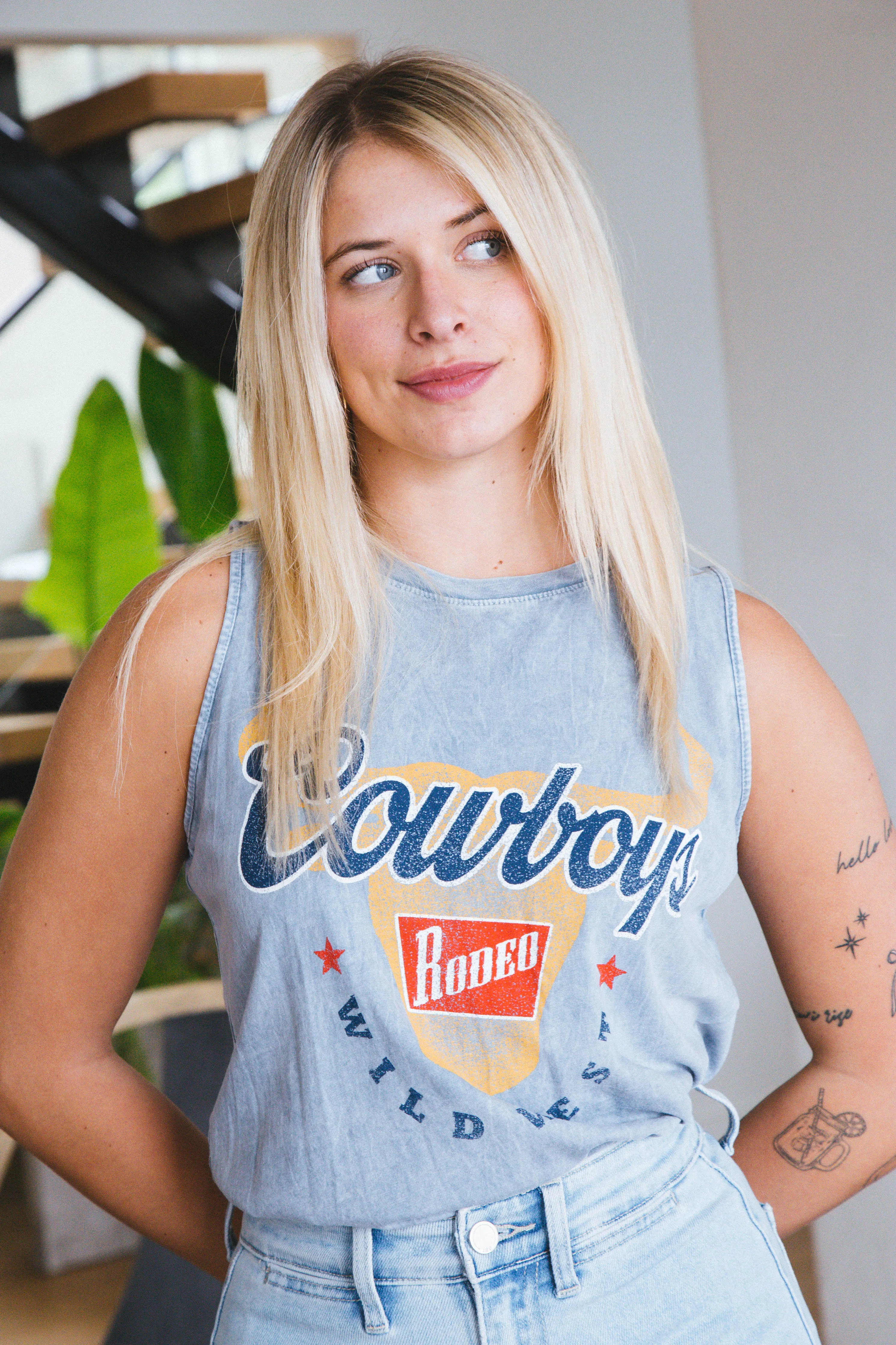 Cowboys Rodeo Graphic Tank, Vintage Blue sold by North & Main Clothing Company product image thumbnail 3
