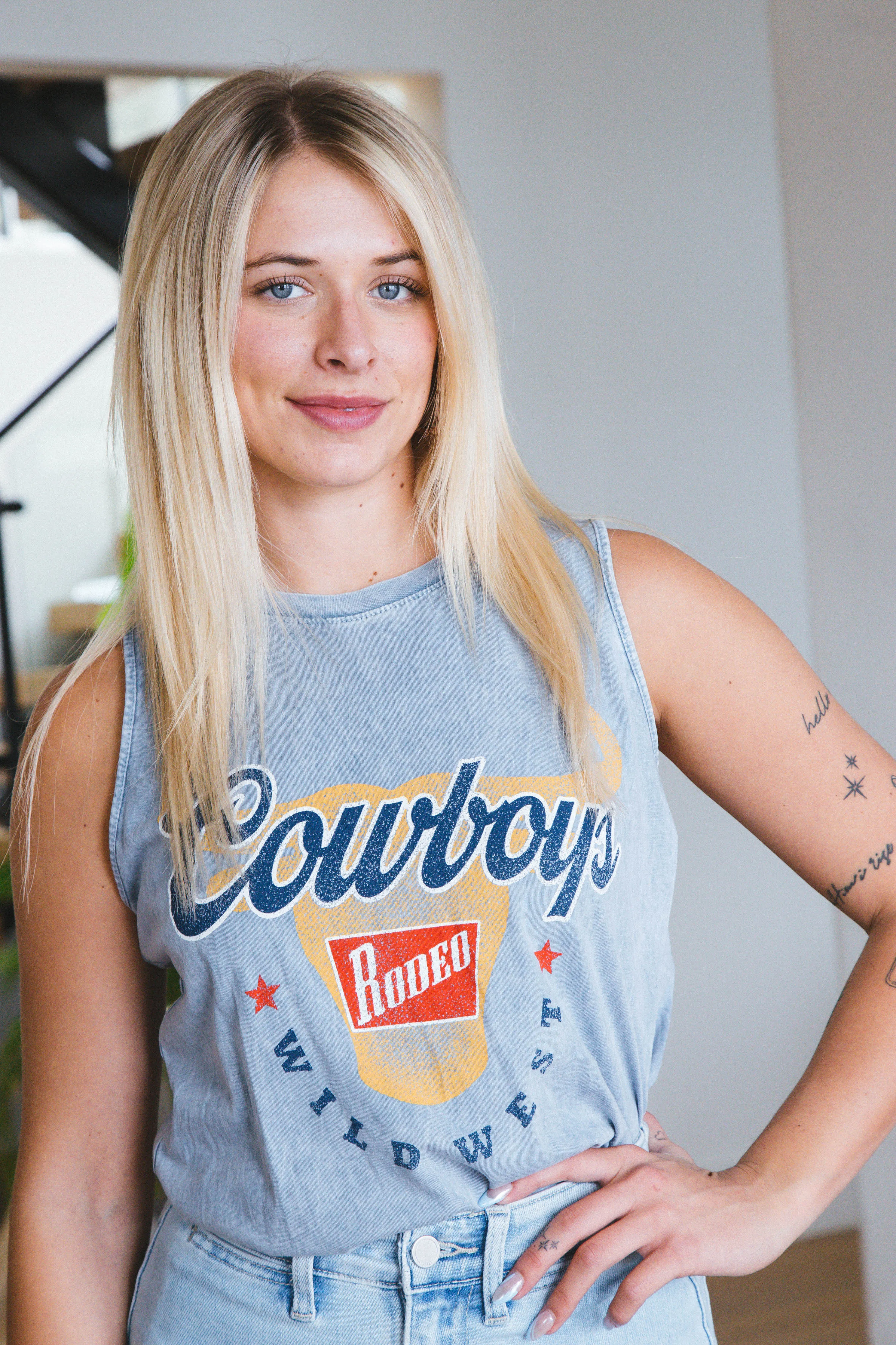 Cowboys Rodeo Graphic Tank, Vintage Blue sold by North & Main Clothing Company product image thumbnail 5