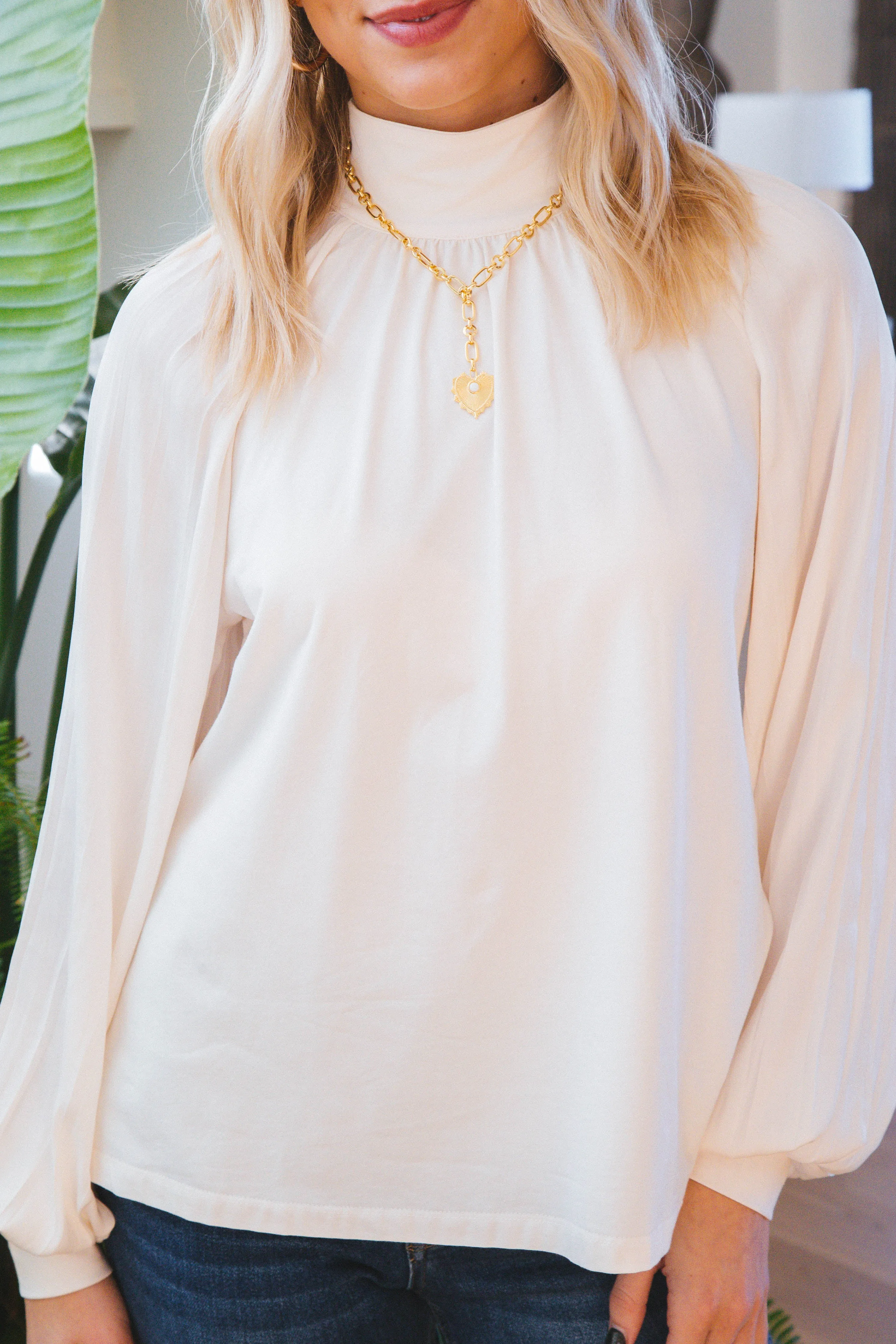 Sateen Mixed Media Top, Milk | Sanctuary sold by North & Main Clothing Company product image thumbnail 4