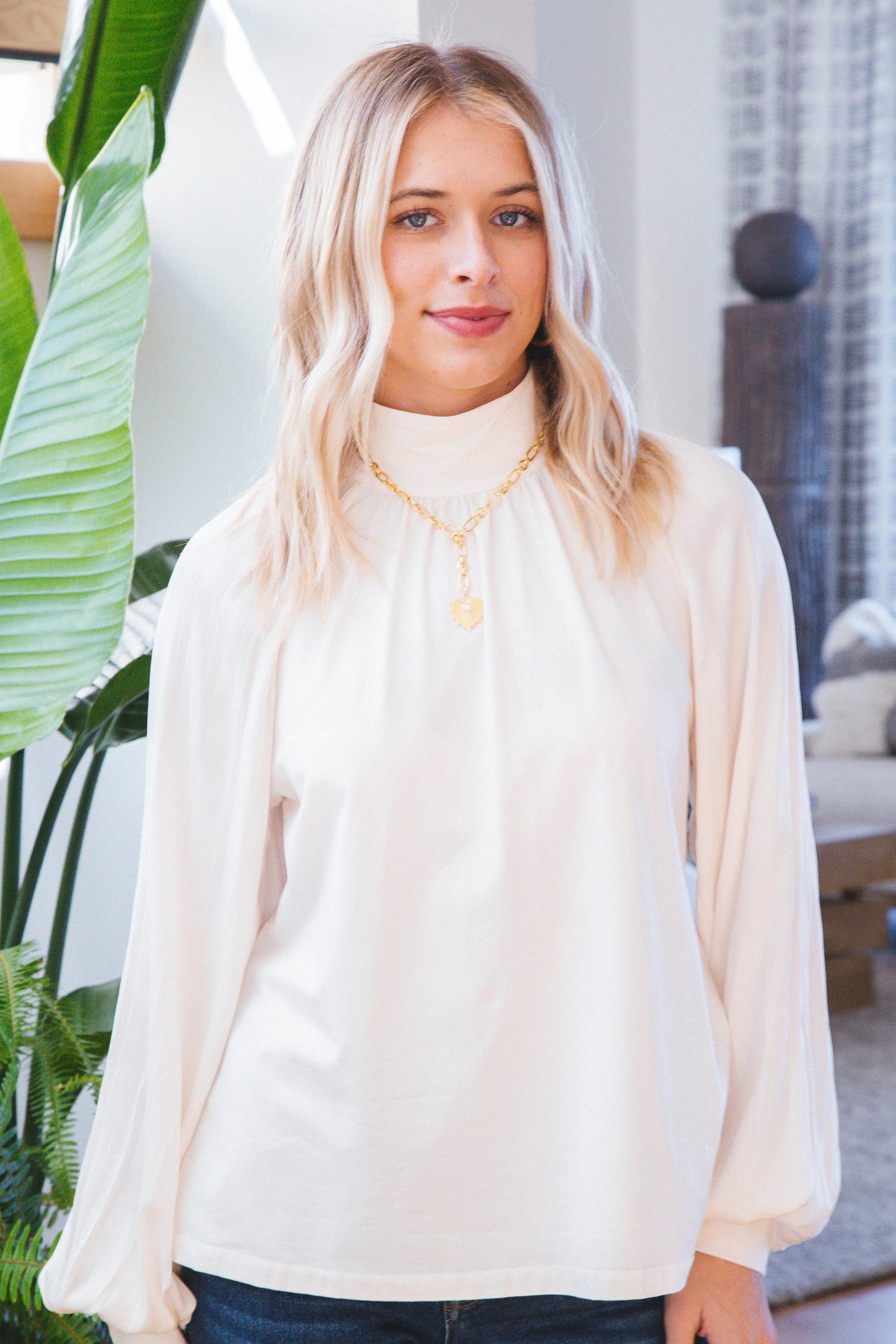 Sateen Mixed Media Top, Milk | Sanctuary sold by North & Main Clothing Company