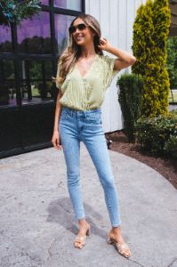Skye High Rise Crop Skinny Jeans, Fragrant sold by North & Main Clothing Company
