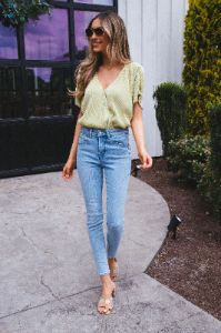 Skye High Rise Crop Skinny Jeans, Fragrant sold by North & Main Clothing Company