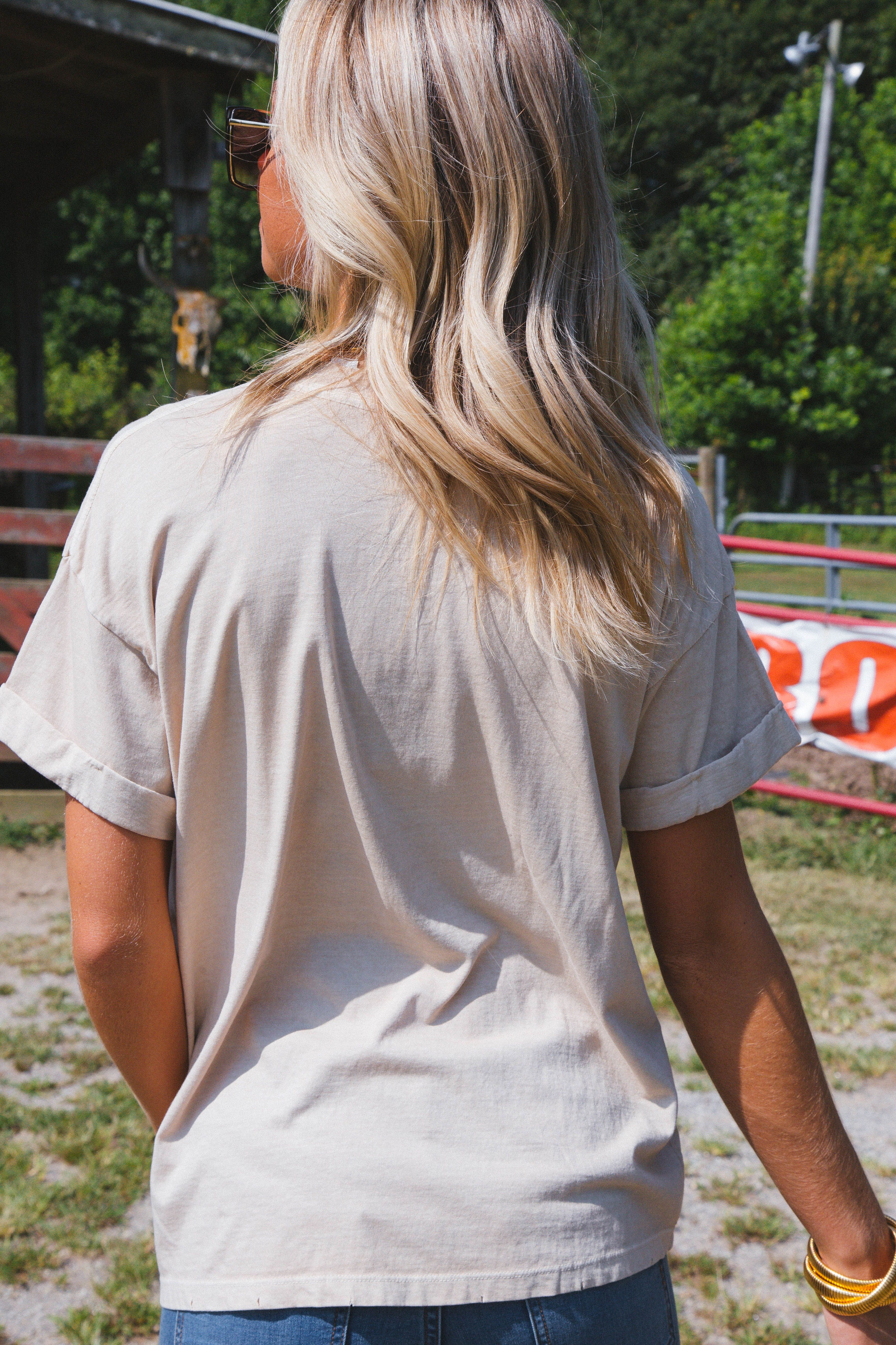 Peace Love Tee, Sand | Girl Dangerous sold by North & Main Clothing Company product image thumbnail 4