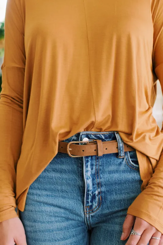 Kody Twist Buckle Belt, Brown sold by North & Main Clothing Company