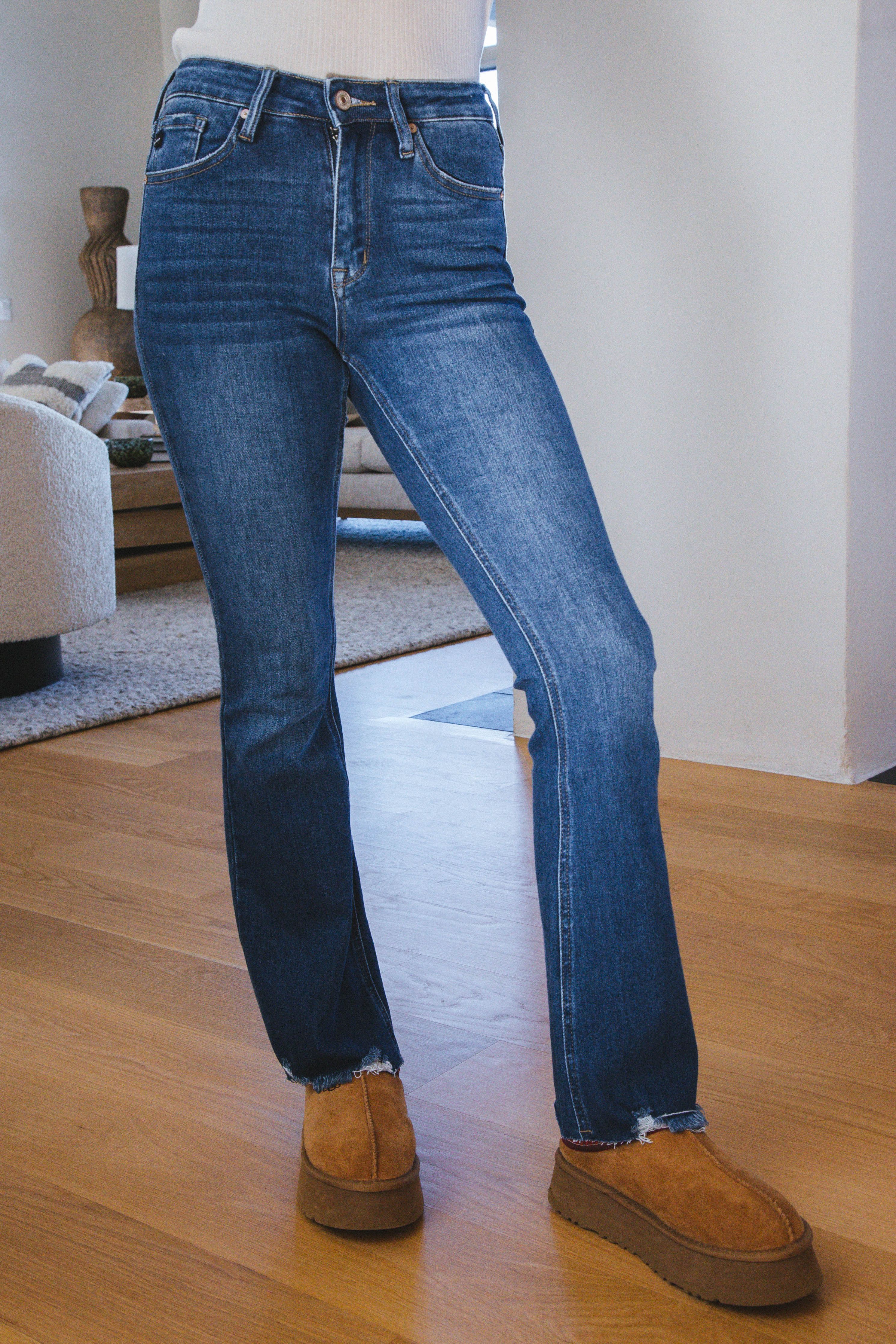 Audrey High Rise Bootcut Jean, Dark | KanCan sold by North & Main Clothing Company product image thumbnail 4
