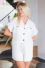 Juniper Button Down Striped Romper, Ivory/Black sold by North & Main Clothing Company