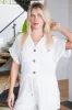 Juniper Button Down Striped Romper, Ivory/Black sold by North & Main Clothing Company