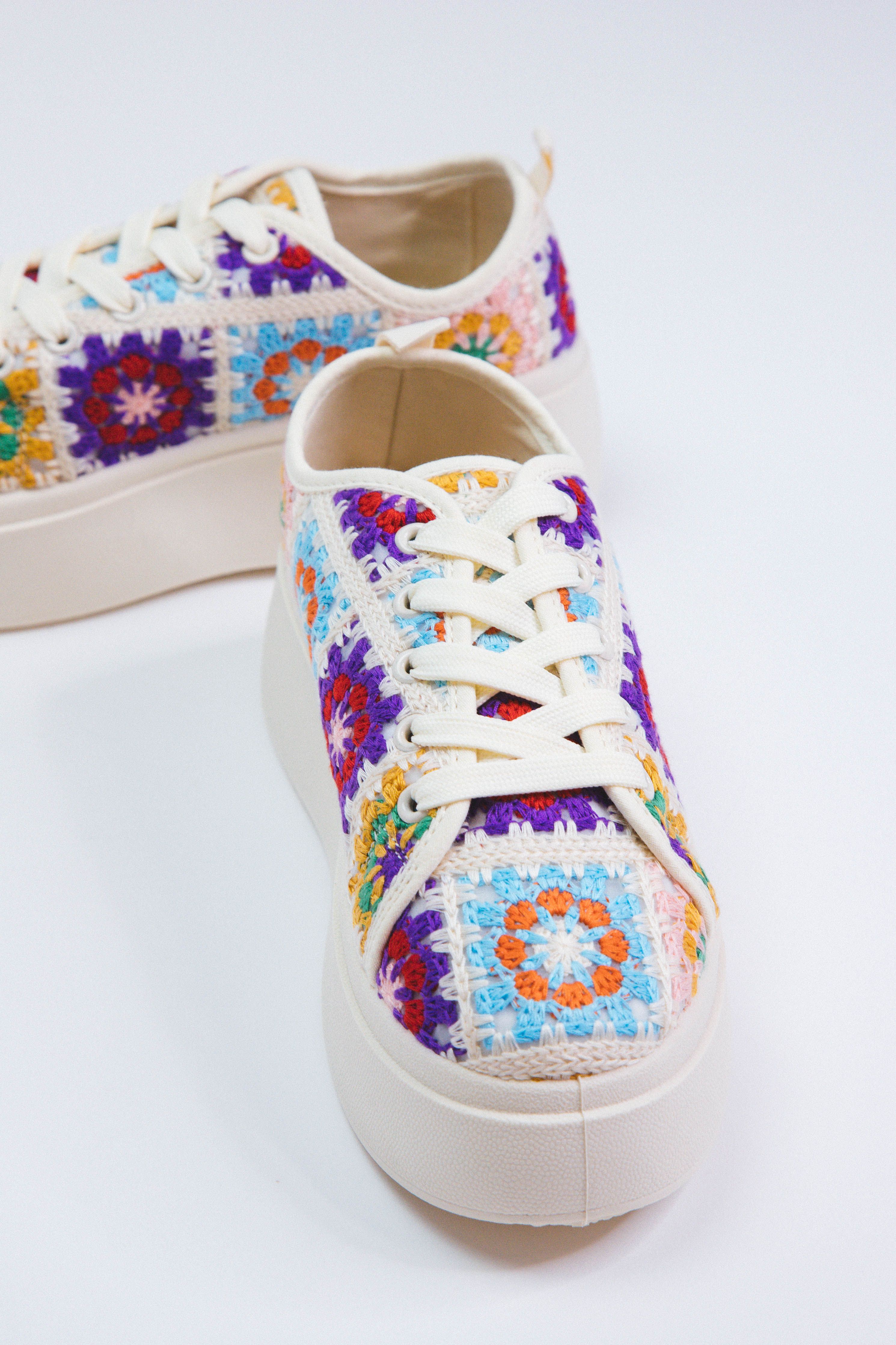 Rambling Crochet Platform Sneaker, Pink Multi | Dirty Landry sold by North & Main Clothing Company product image thumbnail 2
