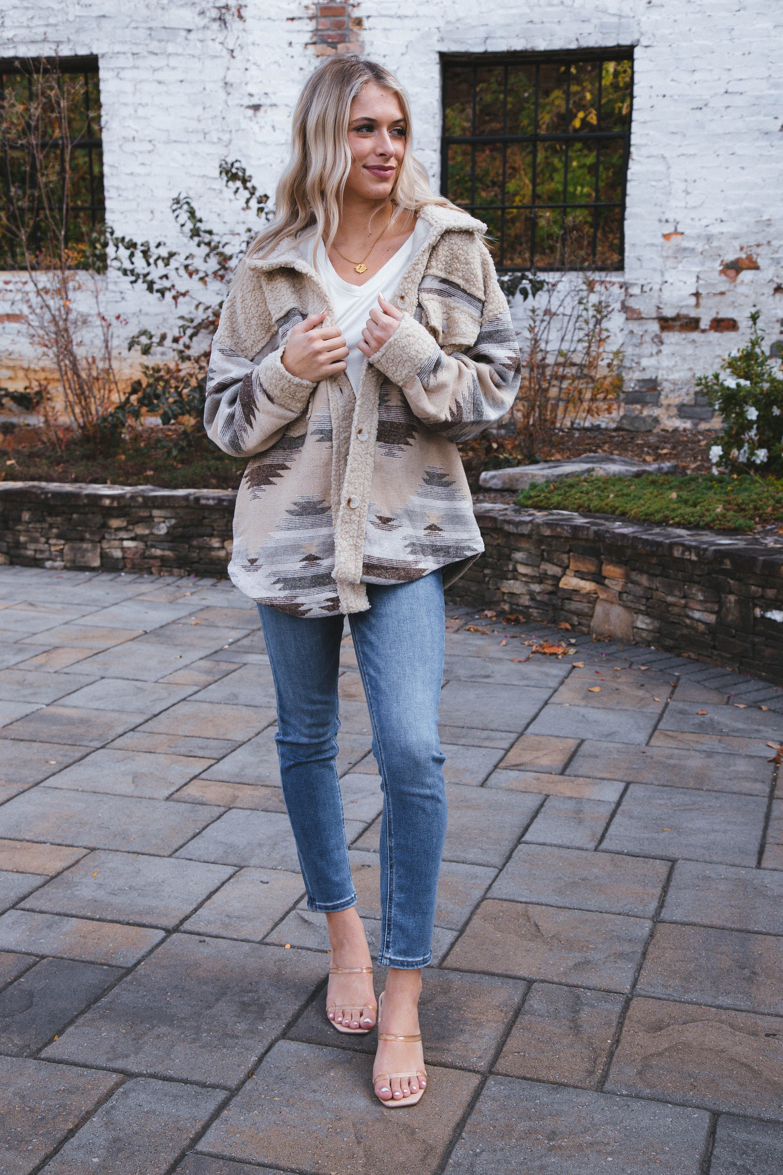 Aztec Sherpa Jacket, Mocha Mix sold by North & Main Clothing Company product image thumbnail 5