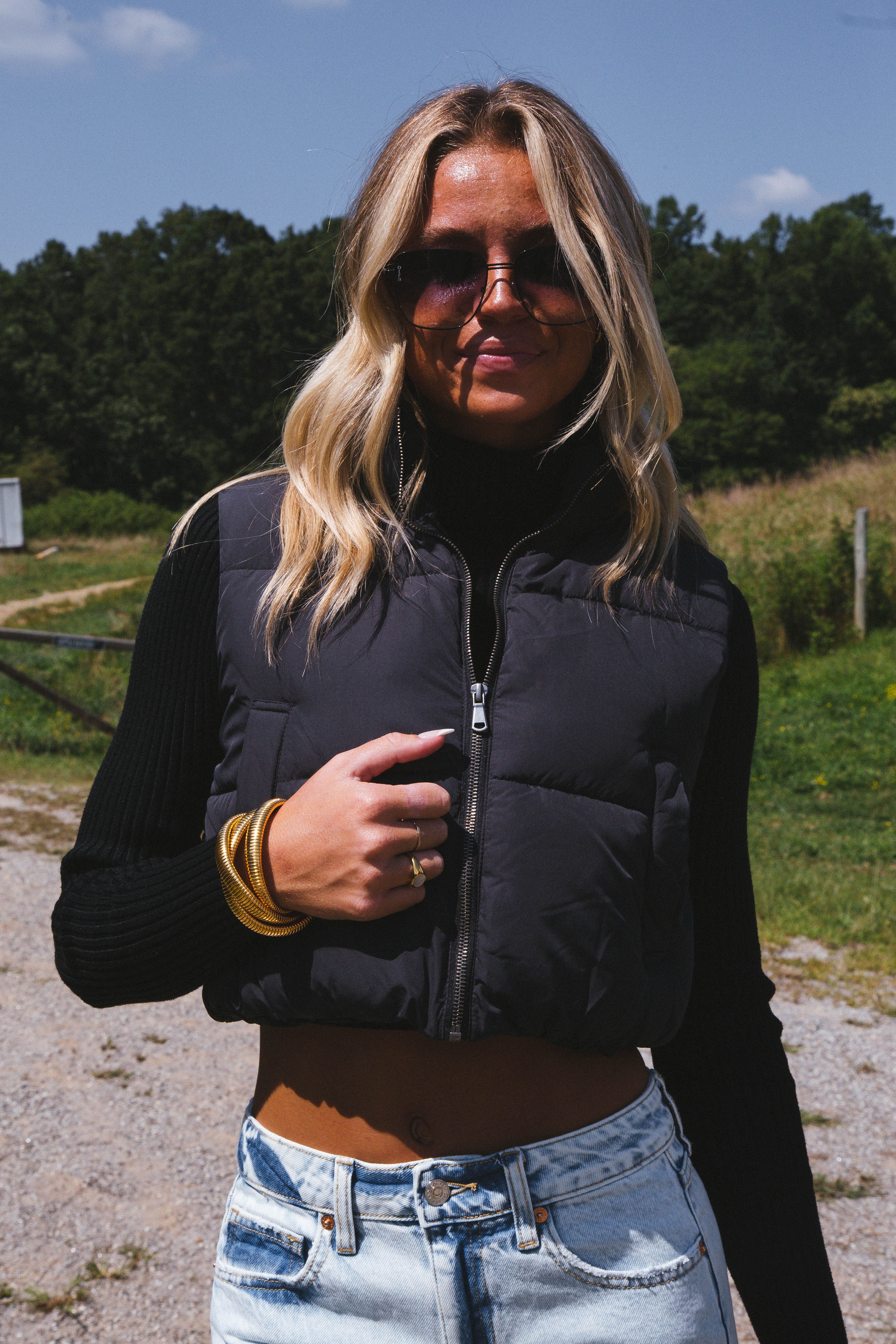 Ready To Roll Puffer Vest, Black sold by North & Main Clothing Company