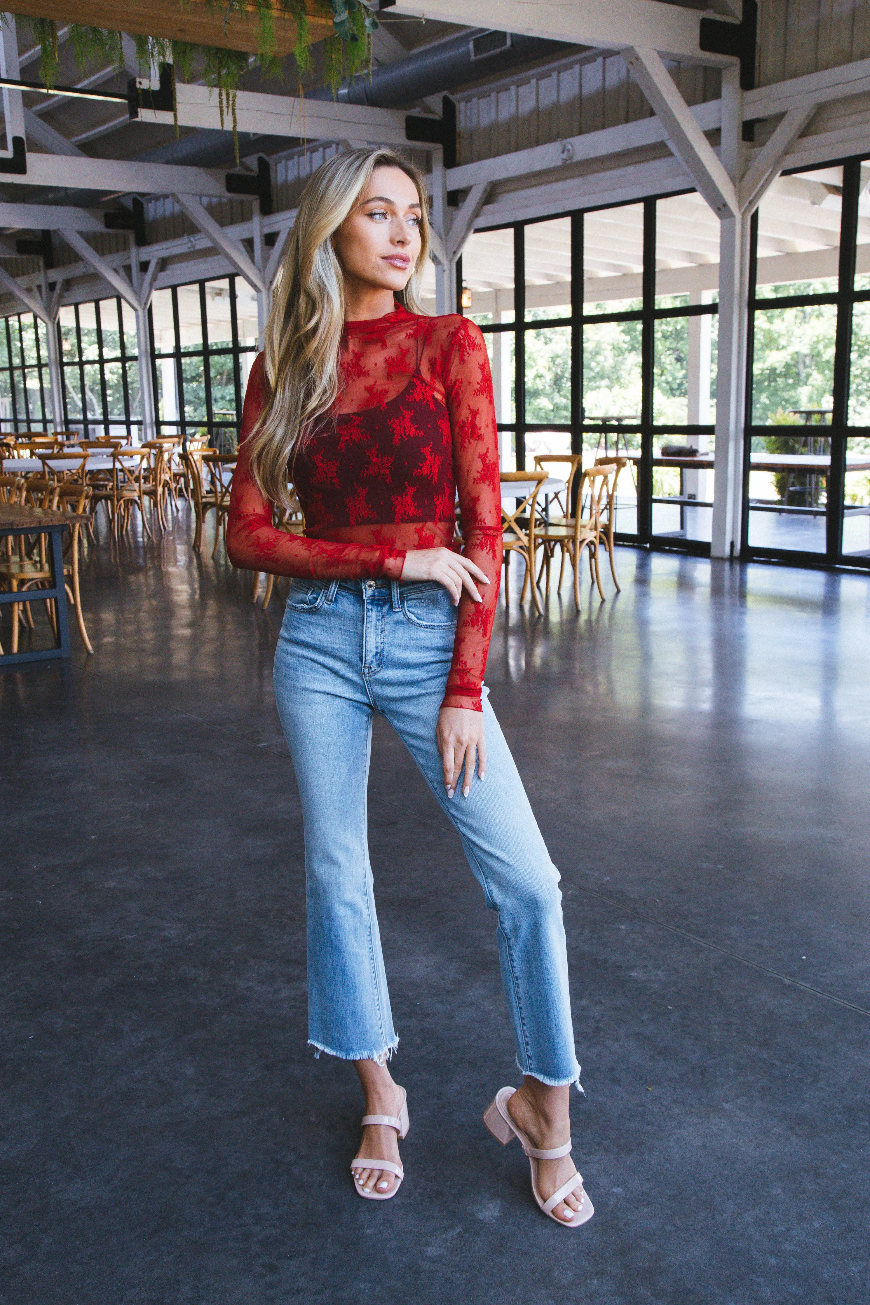 Lady Lux Layering Top, Red | Free People sold by North & Main Clothing Company product image thumbnail 2