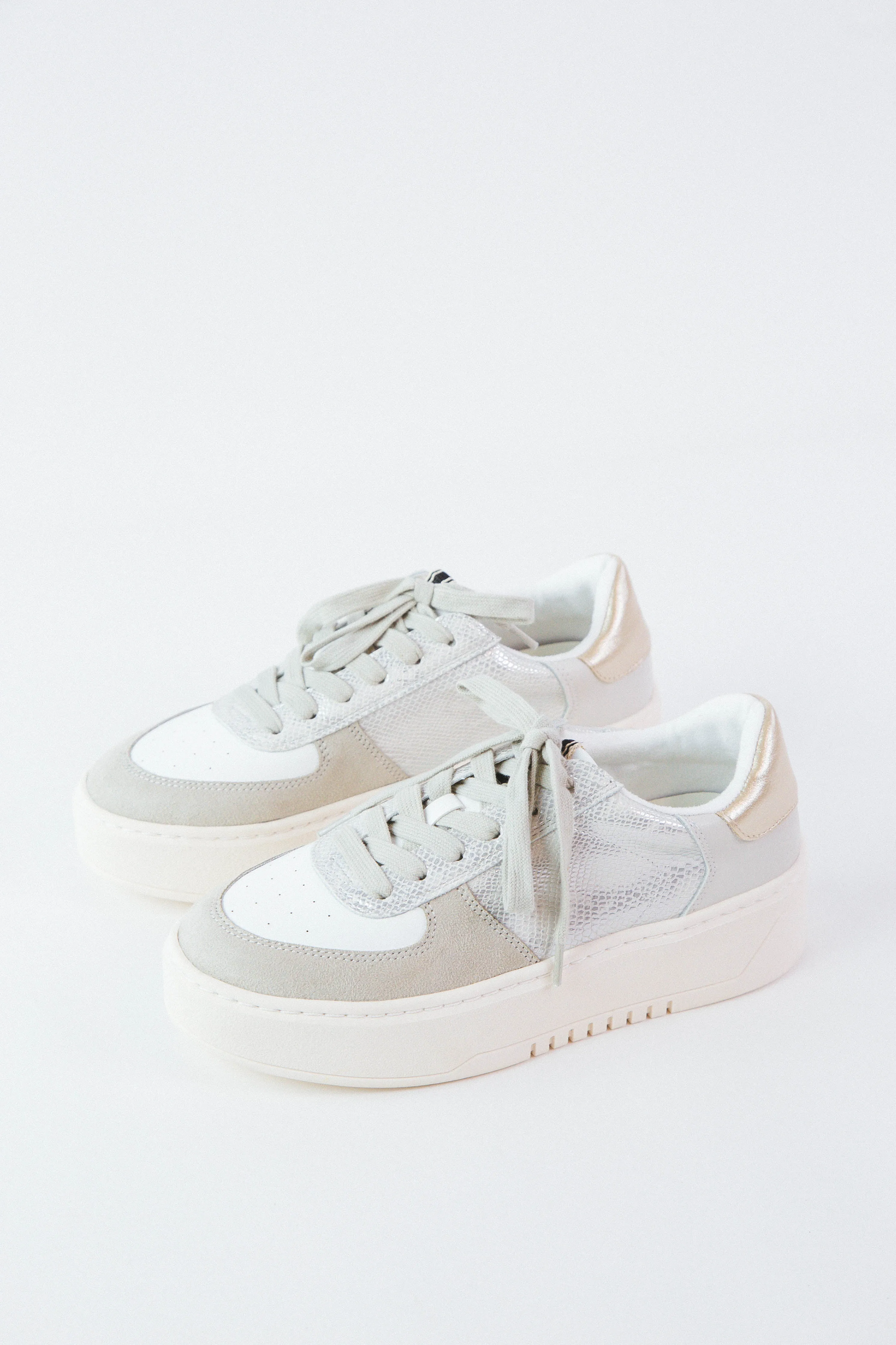 Shirley Retro Platform Sneaker, Silver Snake | ShuShop sold by North & Main Clothing Company