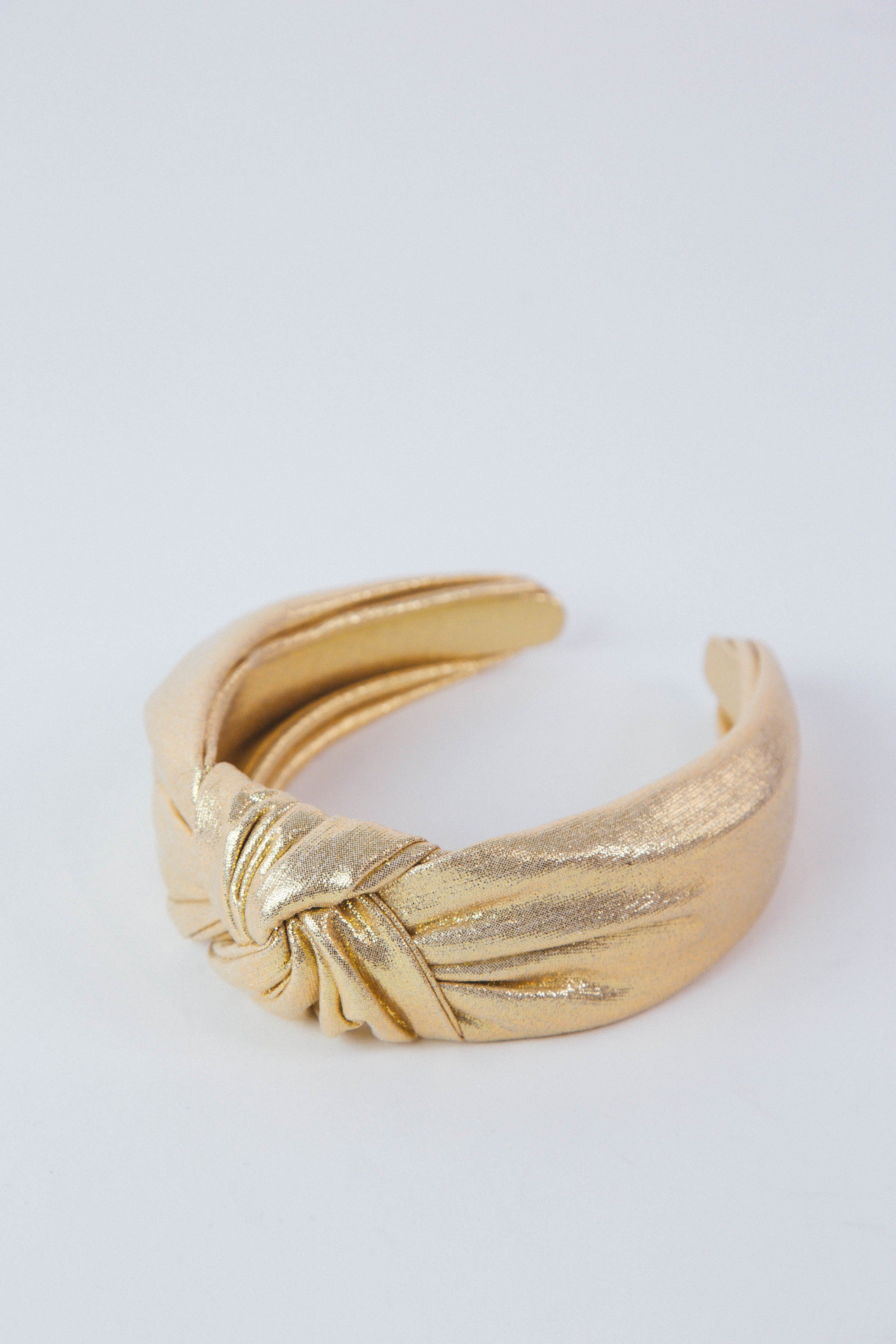Shimmer Knotted Headband, Gold sold by North & Main Clothing Company