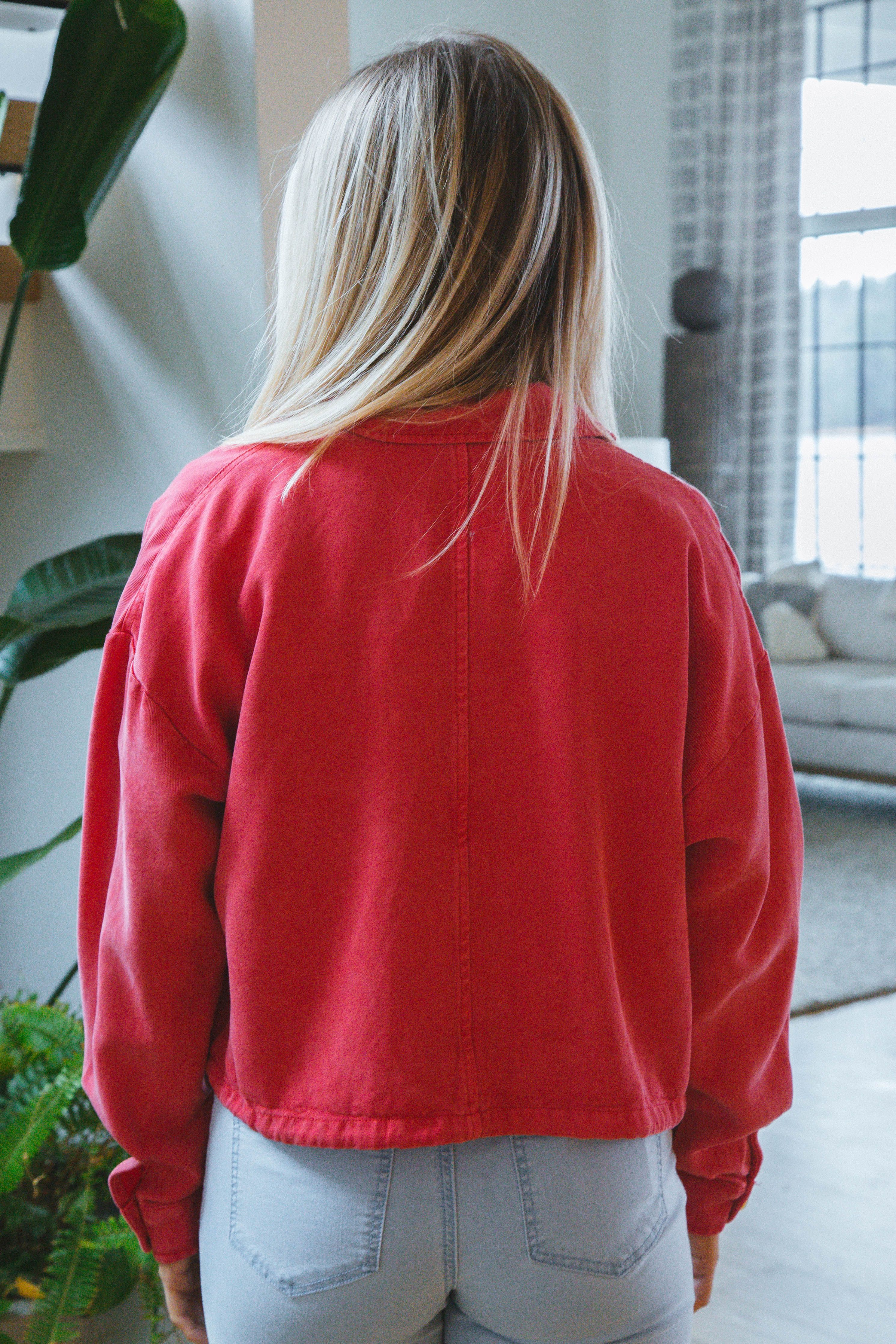 Elvera Drawstring Waist Jacket, Ruby | Velvet Heart sold by North & Main Clothing Company product image thumbnail 4