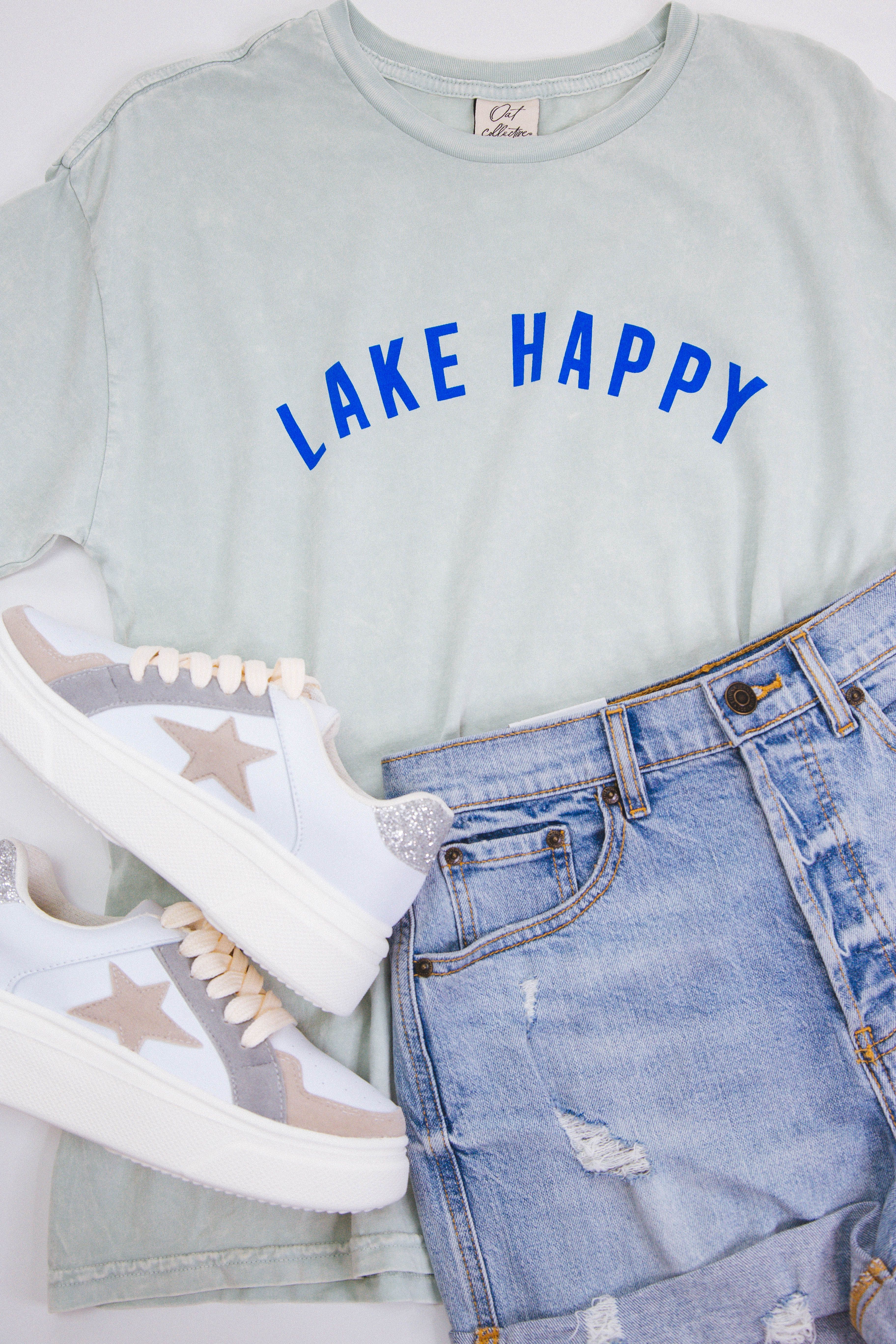 Lake Happy Graphic Tee, Sage sold by North & Main Clothing Company product image thumbnail 2