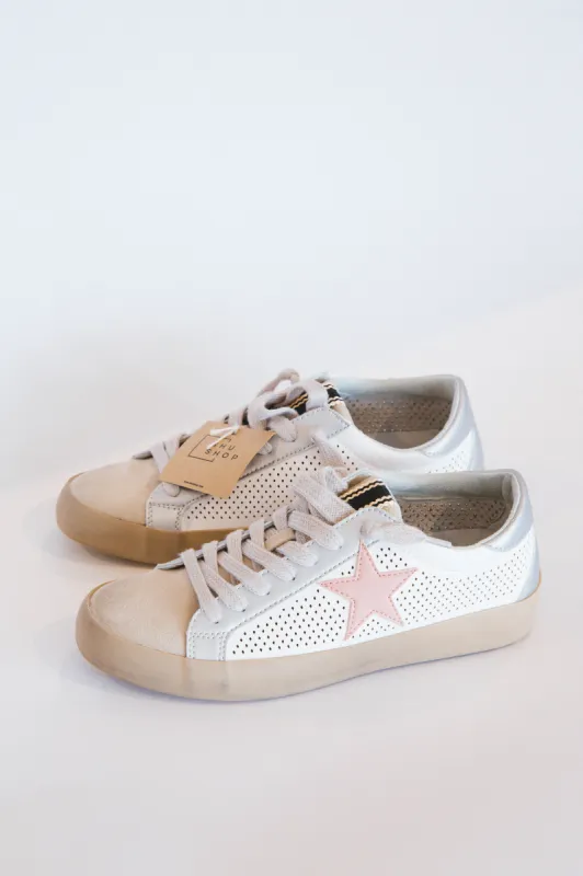 Paula Star Sneaker, White Perf | ShuShop sold by North & Main Clothing Company