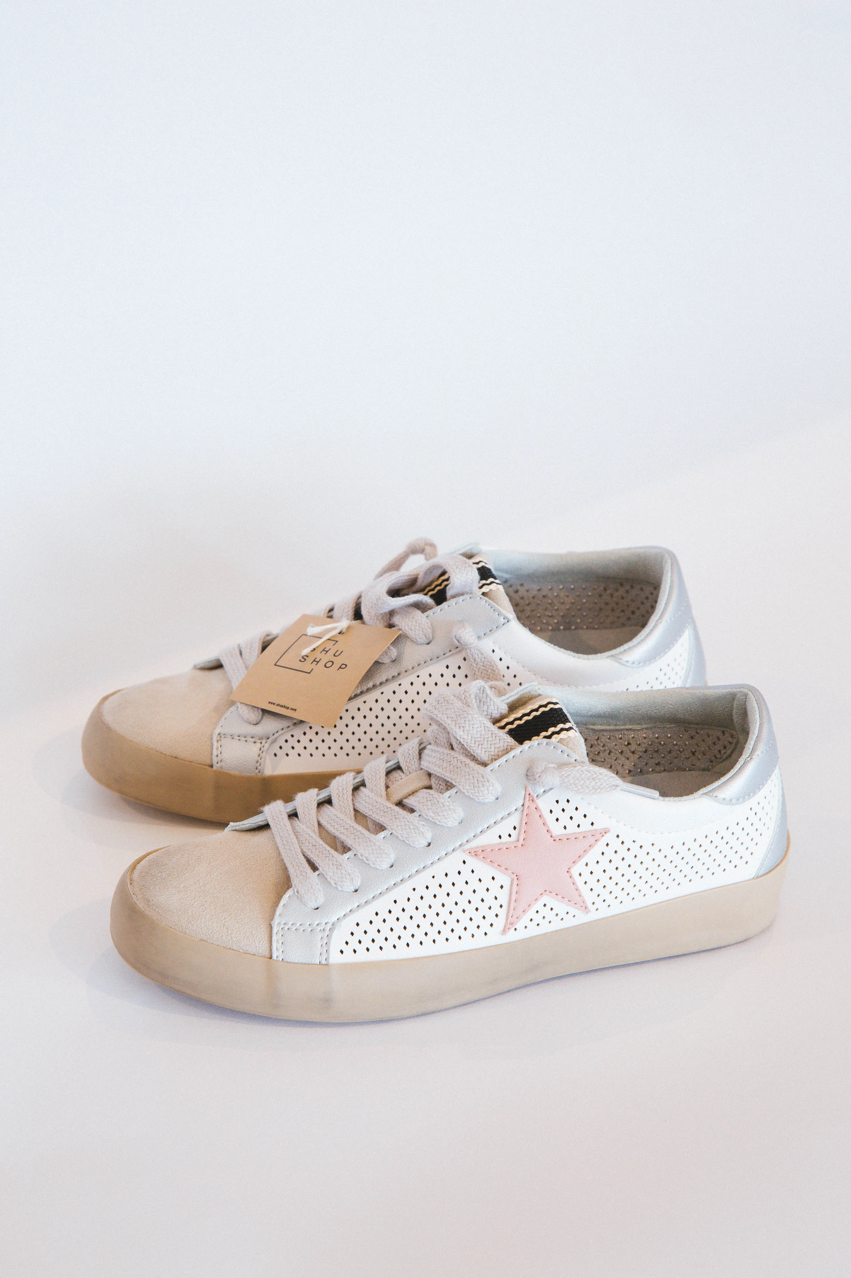 Paula Star Sneaker, White Perf | ShuShop sold by North & Main Clothing Company