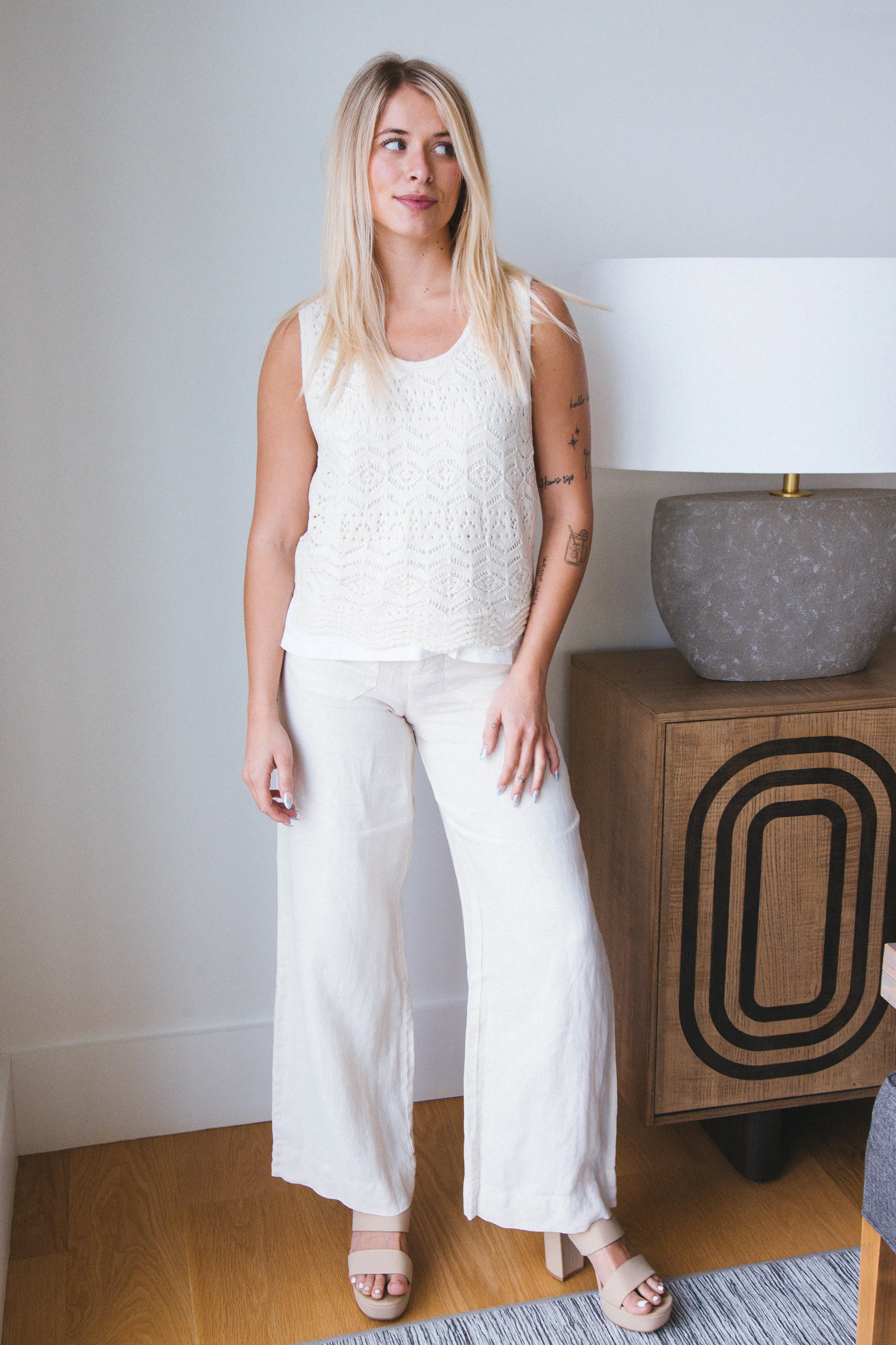 The Linen Marine Wide Leg Pant, Birch | Sanctuary sold by North & Main Clothing Company product image thumbnail 2