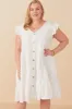 Laura Textured Floral Dress, Off White | Plus Size sold by North & Main Clothing Company