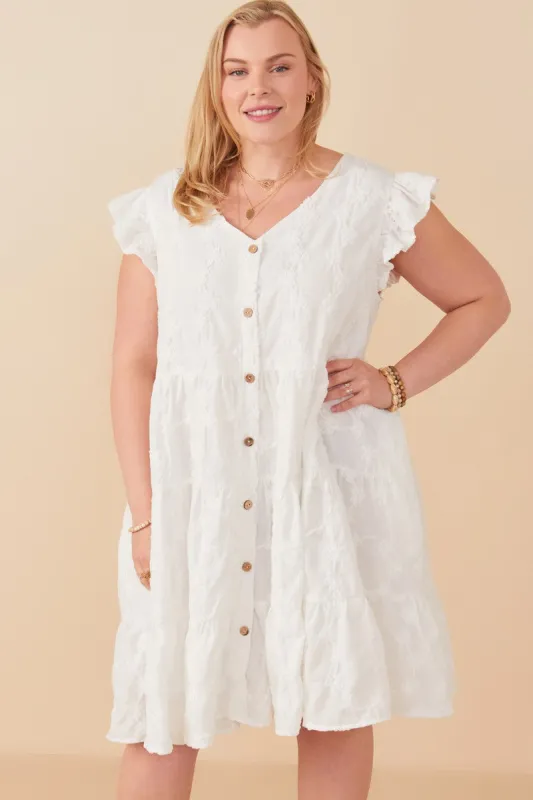 Laura Textured Floral Dress, Off White | Plus Size sold by North & Main Clothing Company