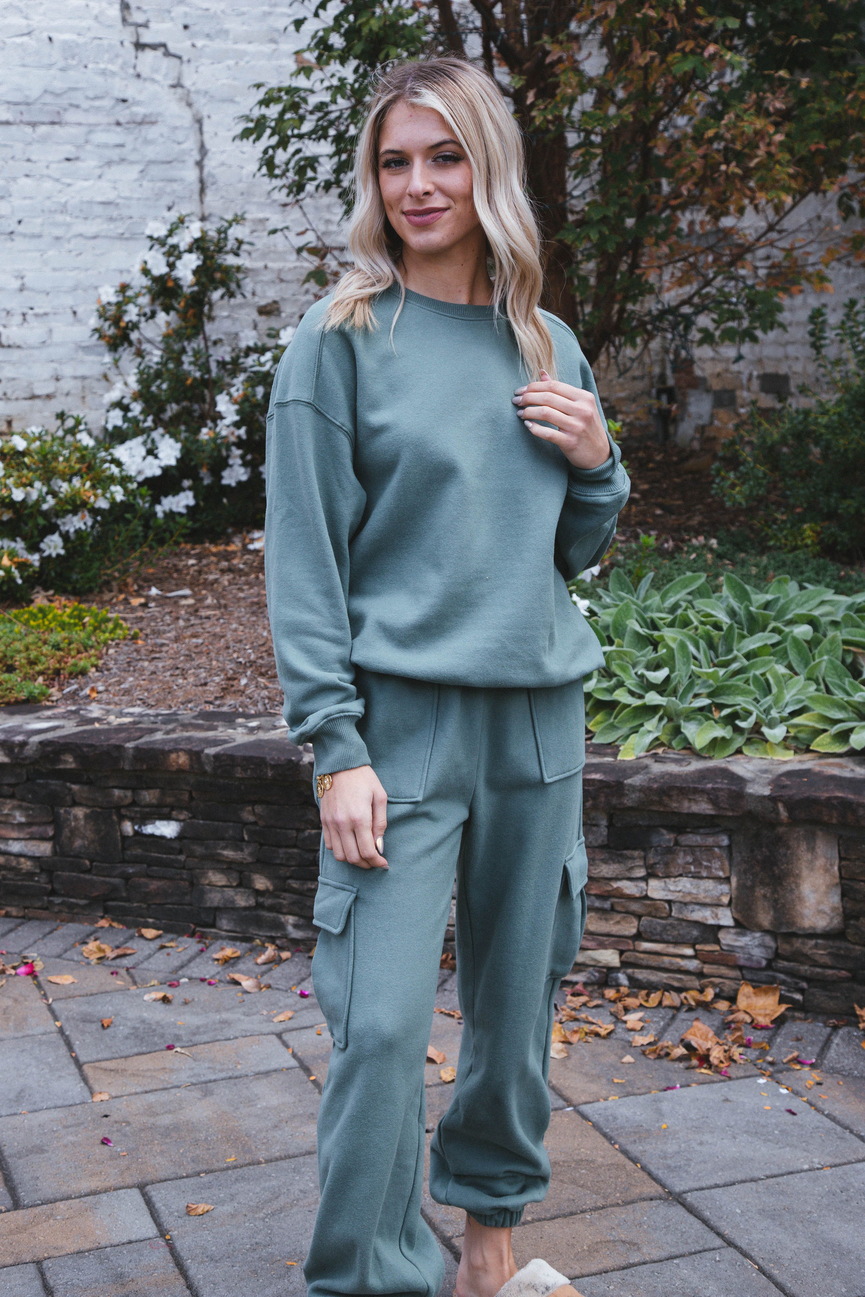 Bruno Drop Shoulder Sweatshirt, Gray Green sold by North & Main Clothing Company product image thumbnail 3