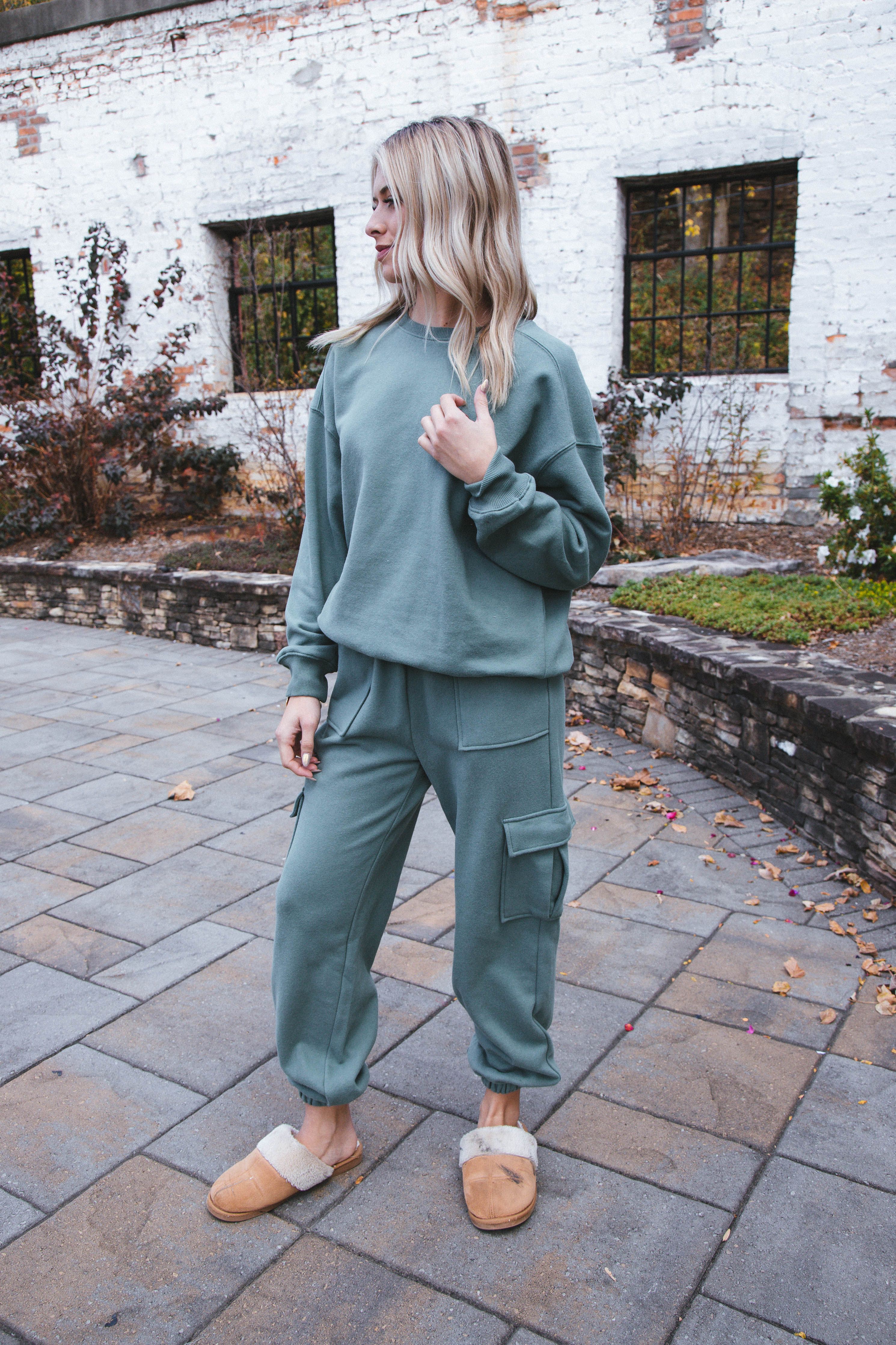 Bruno Drop Shoulder Sweatshirt, Gray Green sold by North & Main Clothing Company product image thumbnail 4