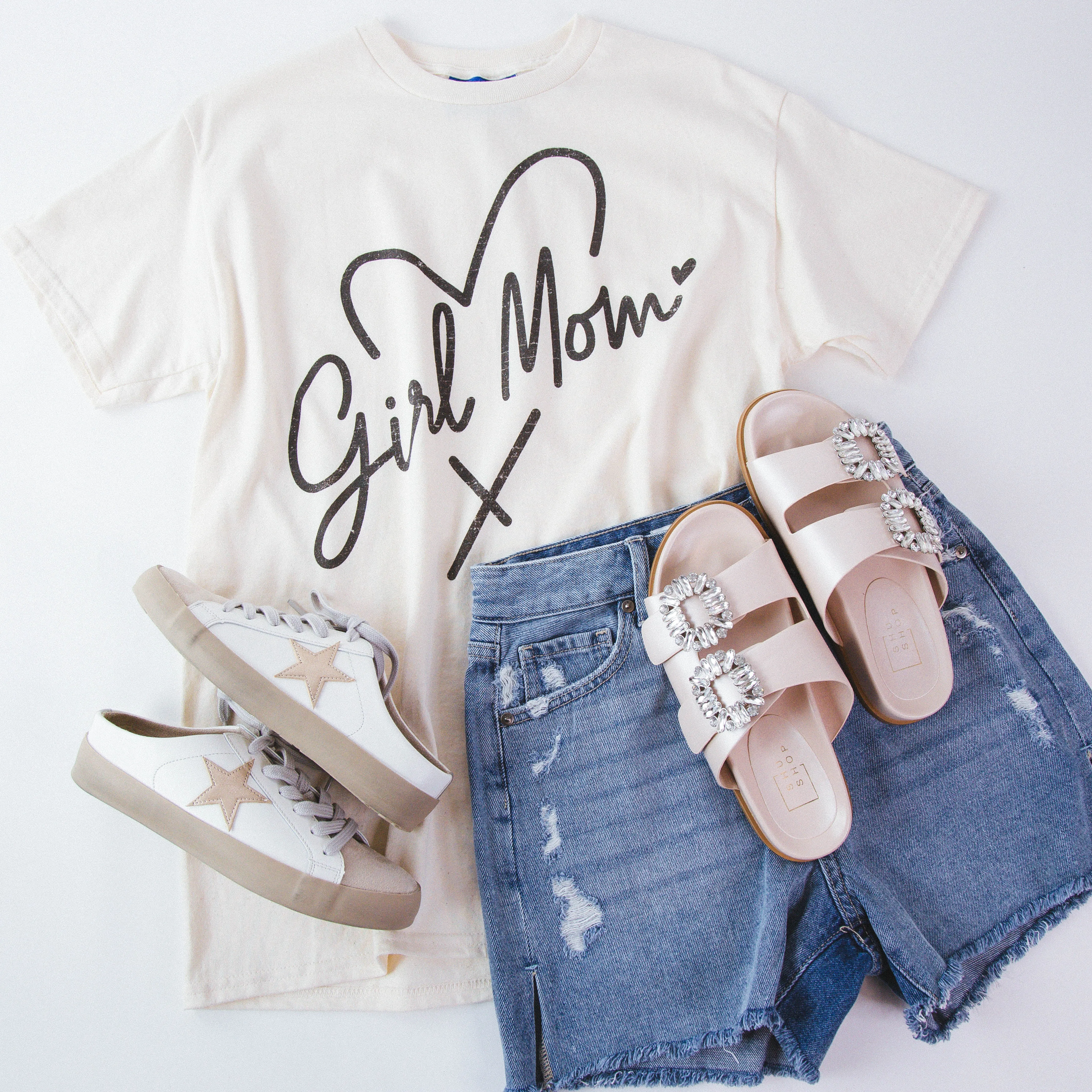 Girl Mama Graphic Tee, Ivory sold by North & Main Clothing Company product image thumbnail 4