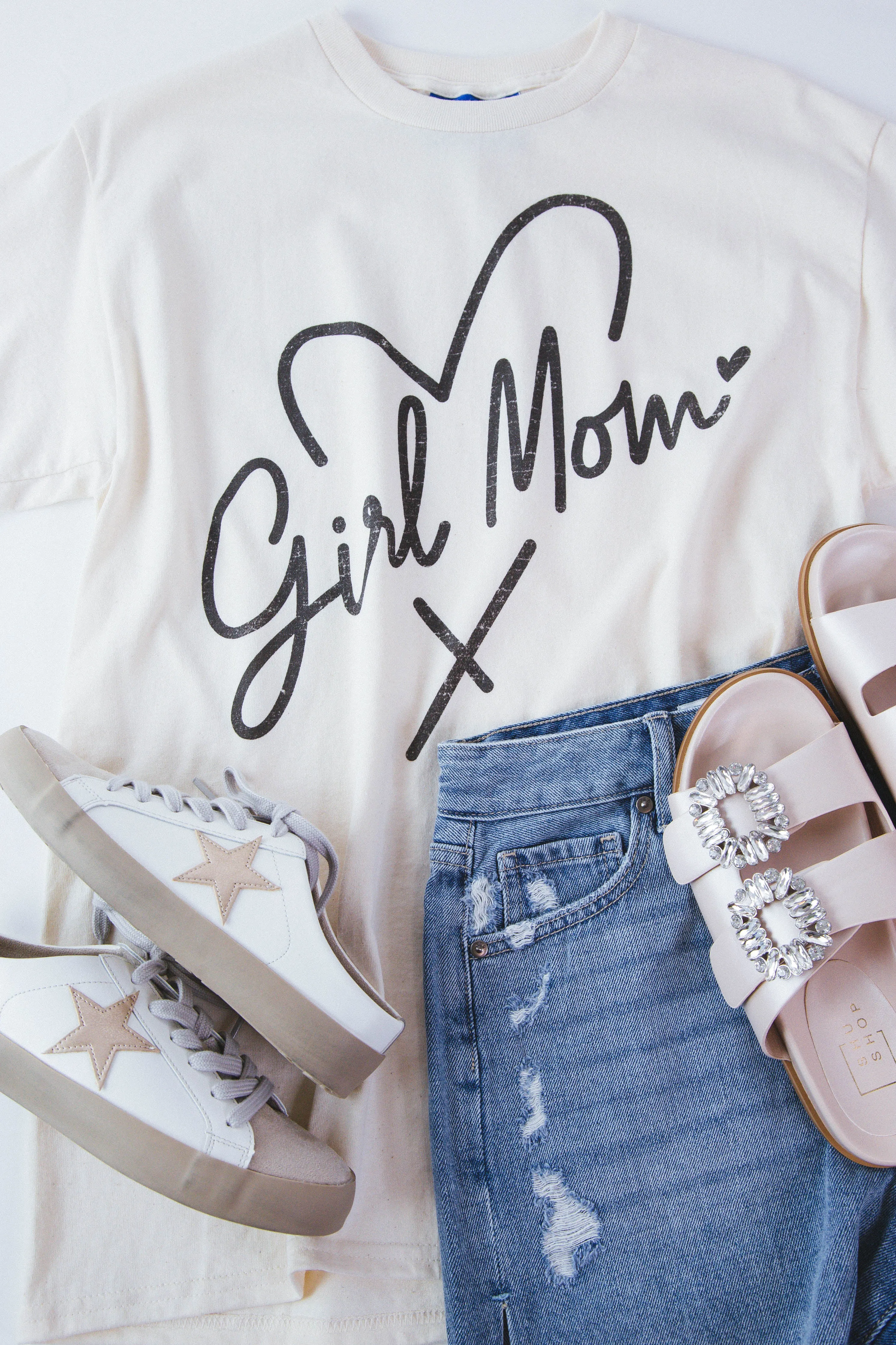 Girl Mama Graphic Tee, Ivory sold by North & Main Clothing Company