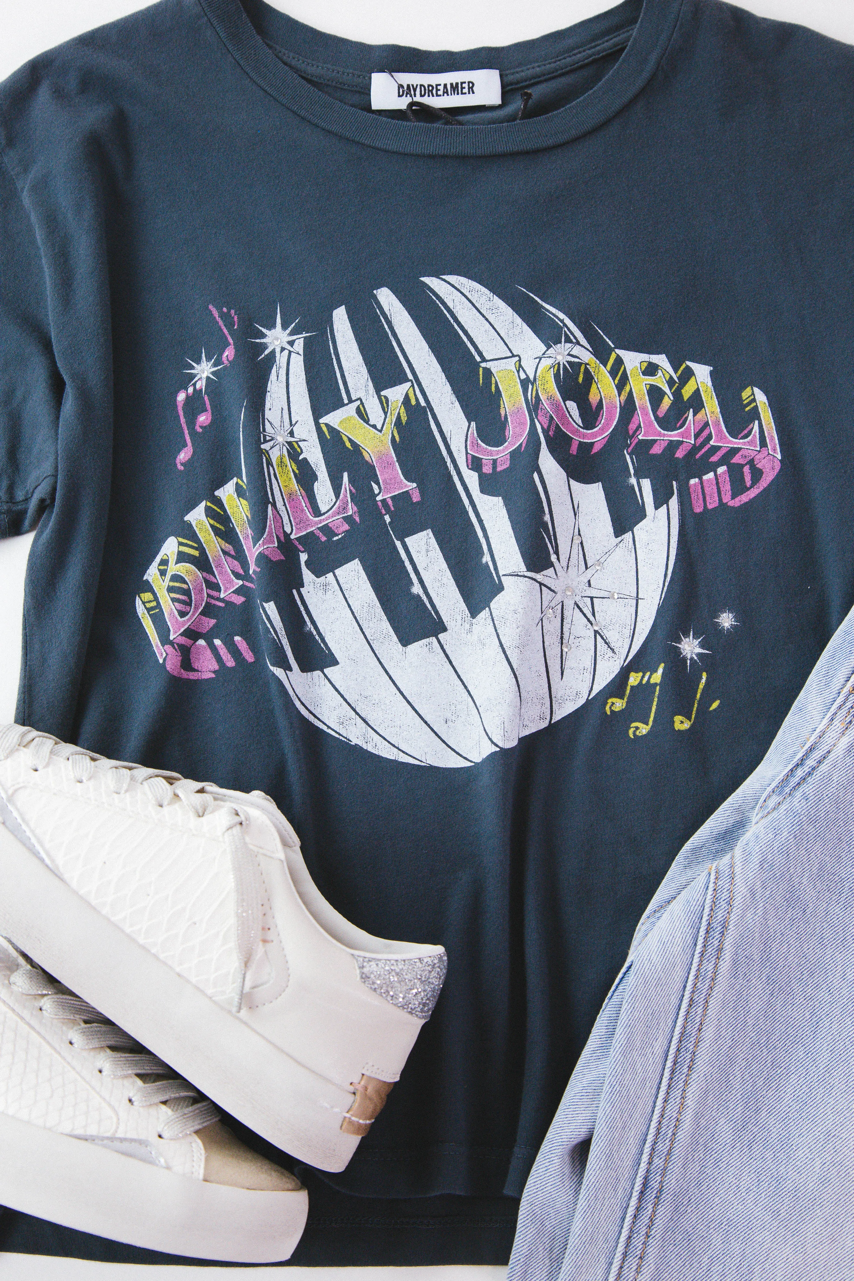Billy Joel Planet Billy Solo Tee, Vintage Black | Daydreamer sold by North & Main Clothing Company