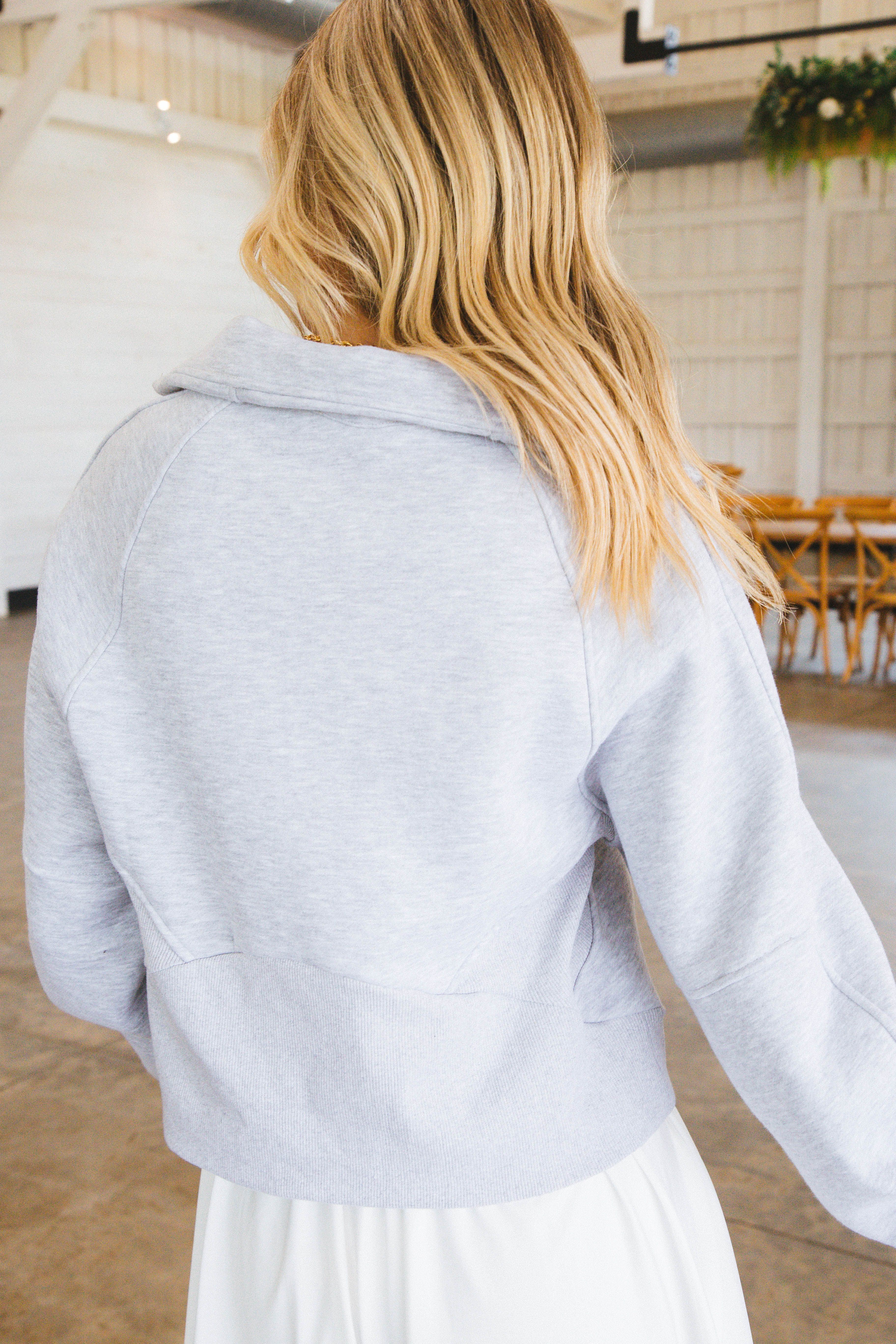 Funnel Neck Half Zip Sweatshirt, Heather Gray sold by North & Main Clothing Company product image thumbnail 6