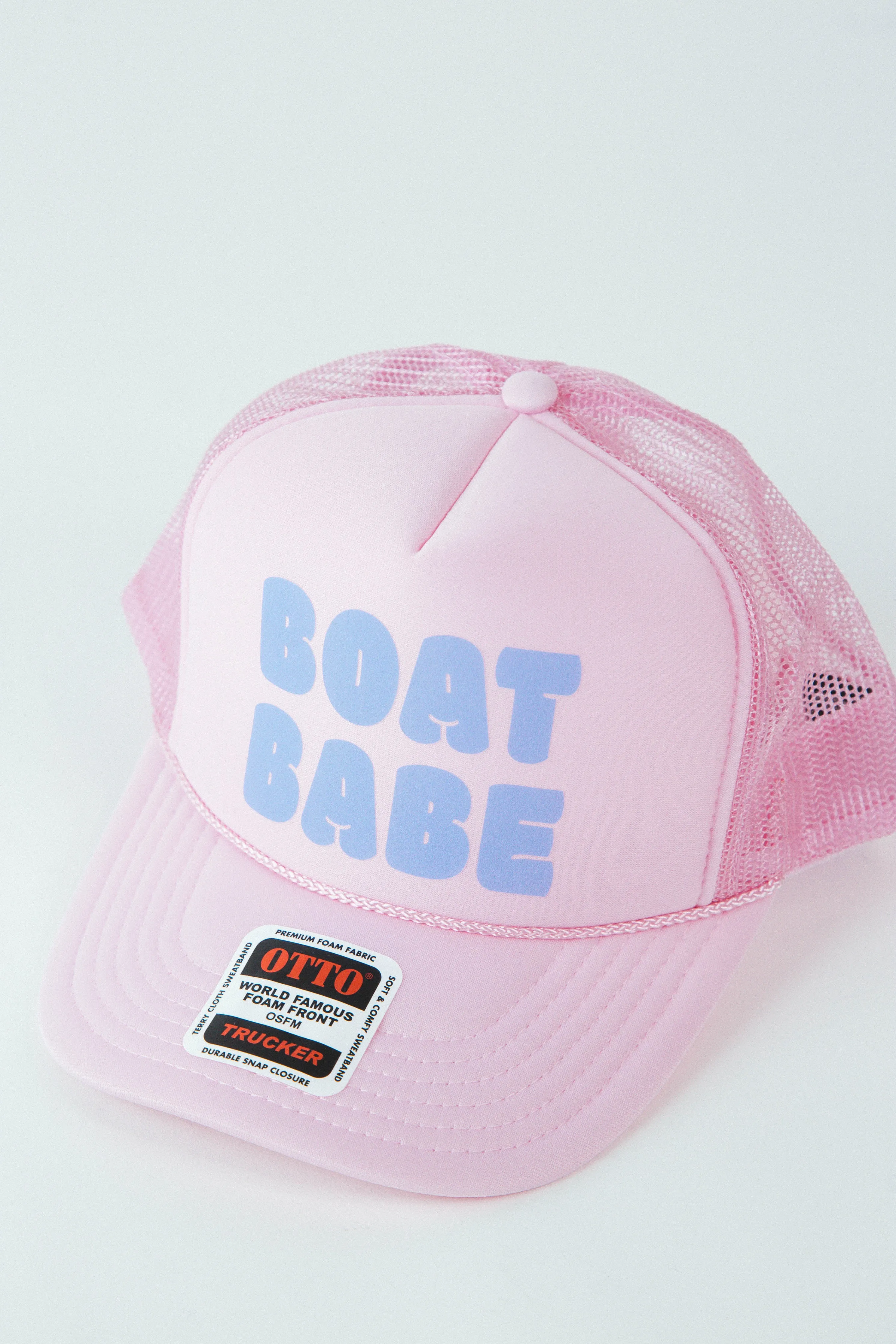 Boat Babe Trucker Hat, Pink sold by North & Main Clothing Company