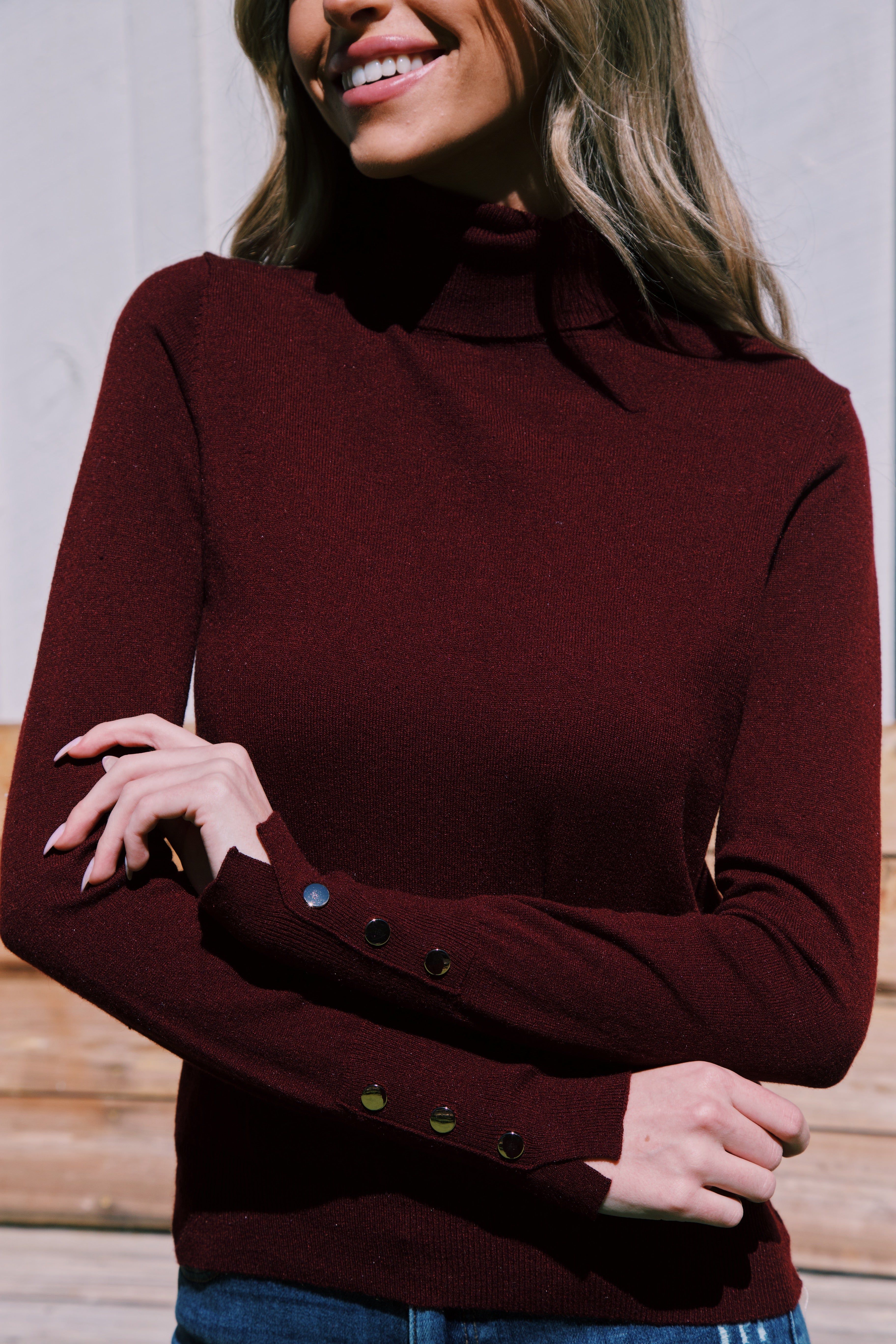 Nalah Turtleneck Sweater, Cherry Stone sold by North & Main Clothing Company product image thumbnail 4