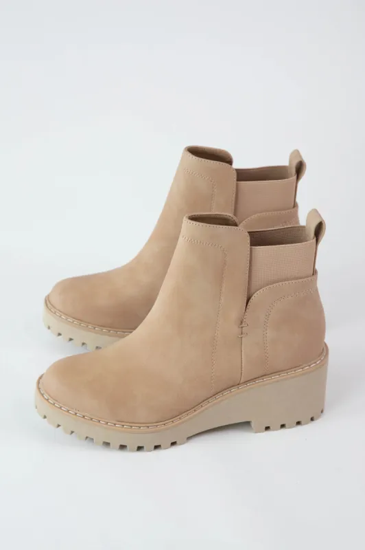 Rielle Lug Wedge Bootie, Light Tan | DV by Dolce Vita sold by North & Main Clothing Company
